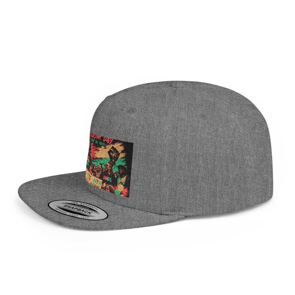 Reggae Vibes Flat Bill Snapback Hat — Colorful Rasta Music Patch