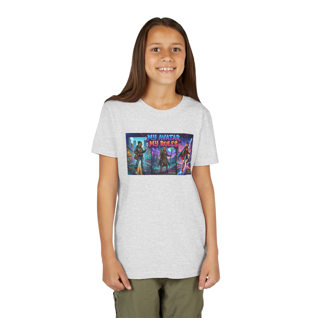 Youth Tee — “MY AVATAR MY RULES” Customizable Character Graphic