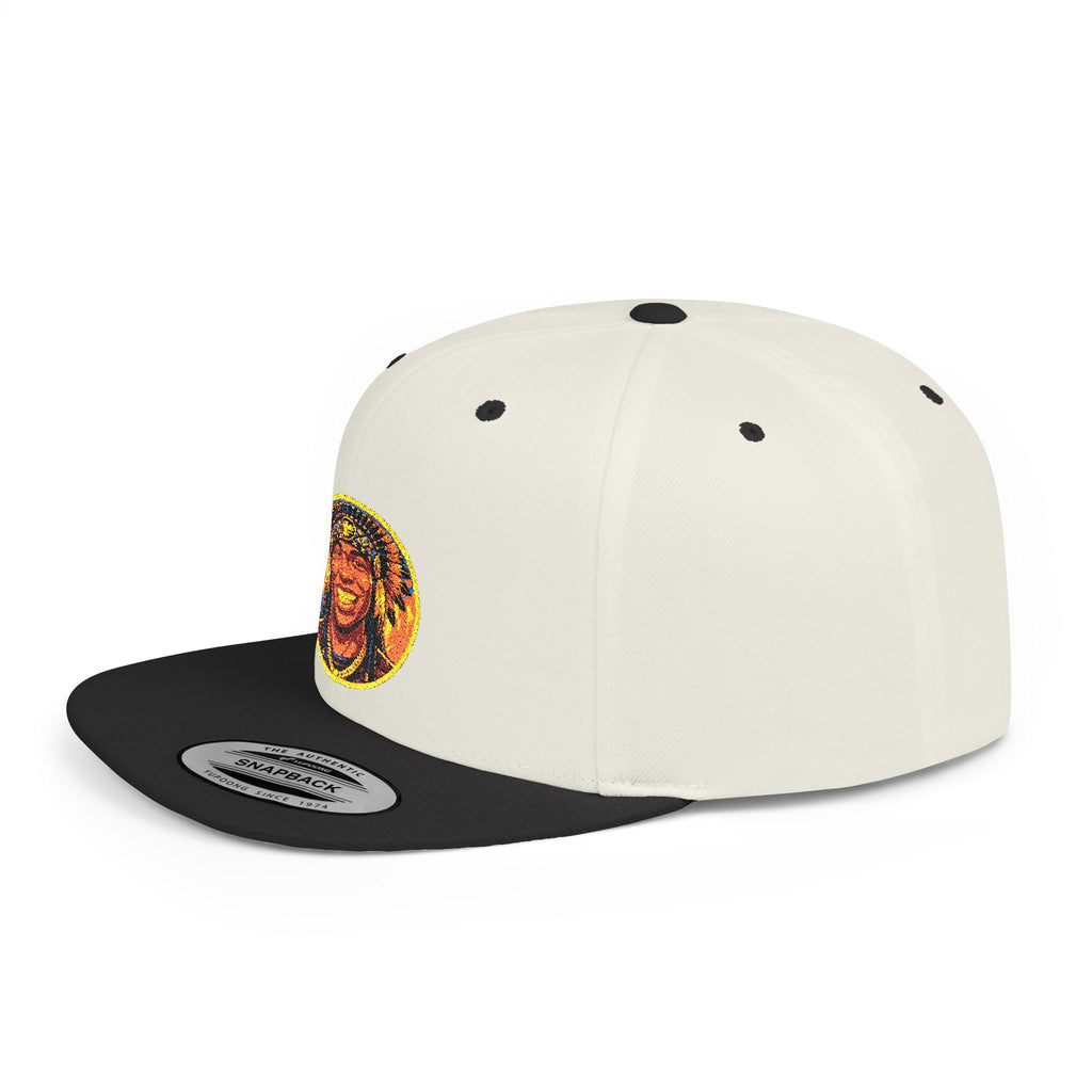Snapback Hat — Vibrant Tribal Lion Patch Flat Bill Cap