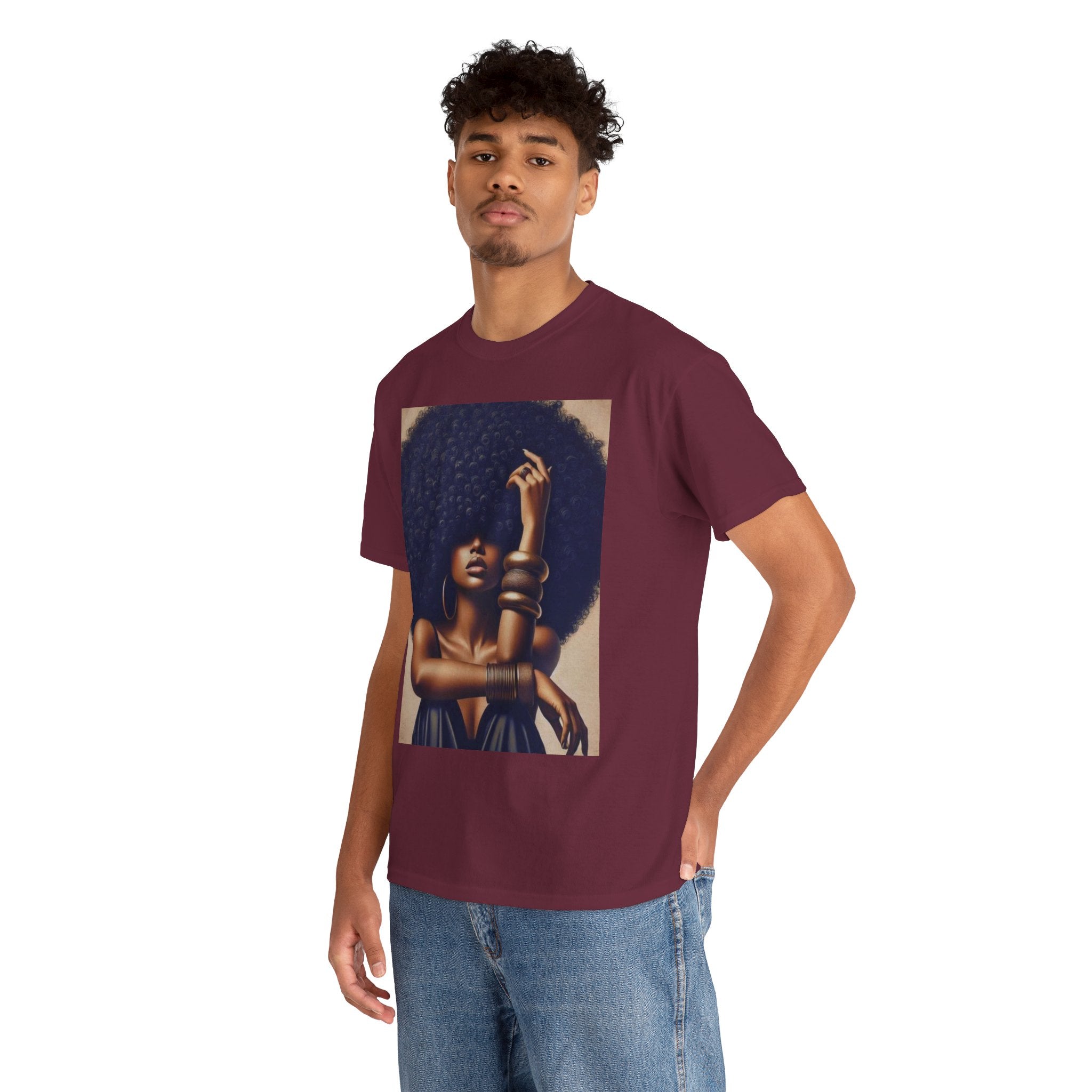 Afro Goddess Portrait Tee — Empowerment Graphic T-Shirt