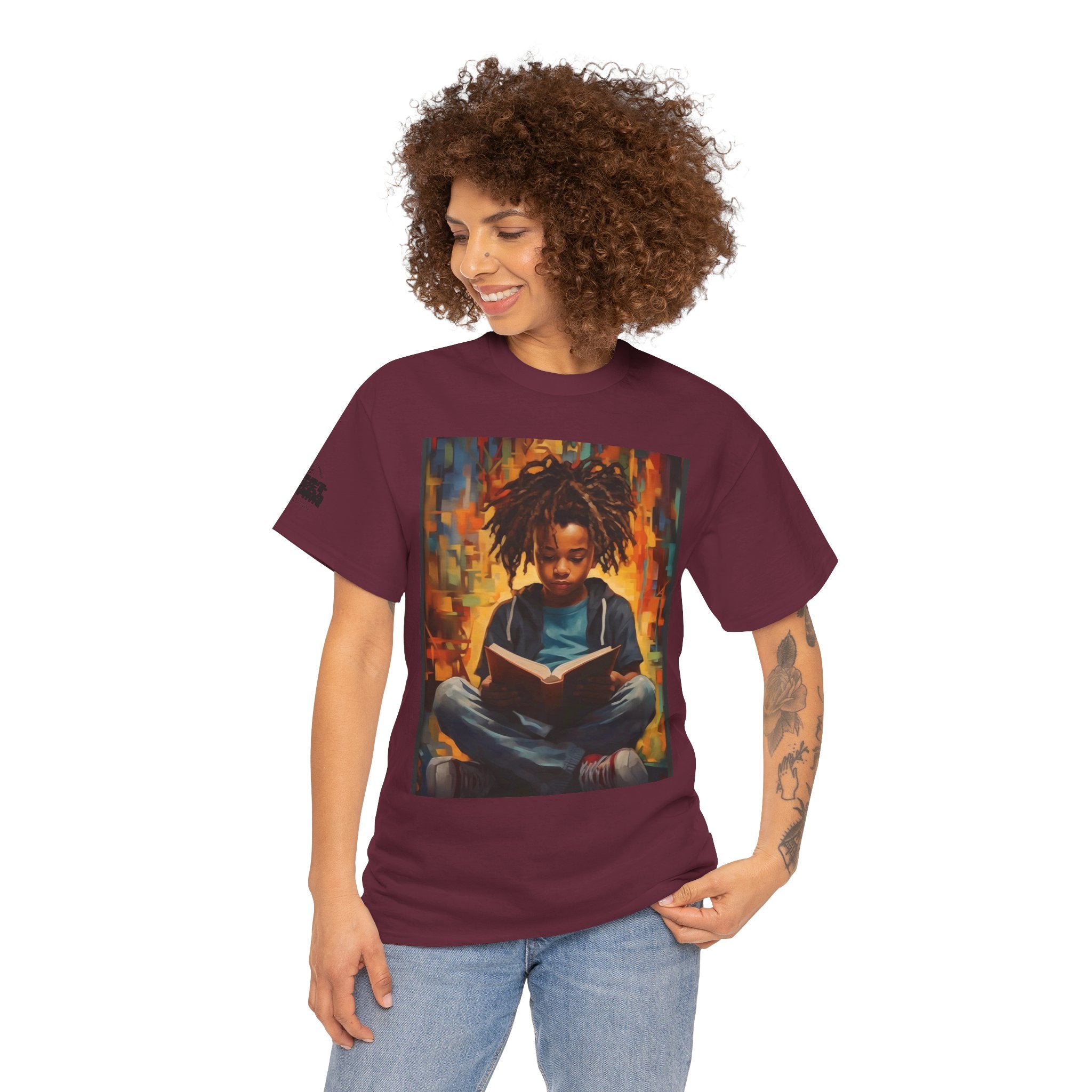 Graphic Tee — 'This Is Not A Boycott, This Is A Wealth Transfer' Back Print with Reading Child Artwork
