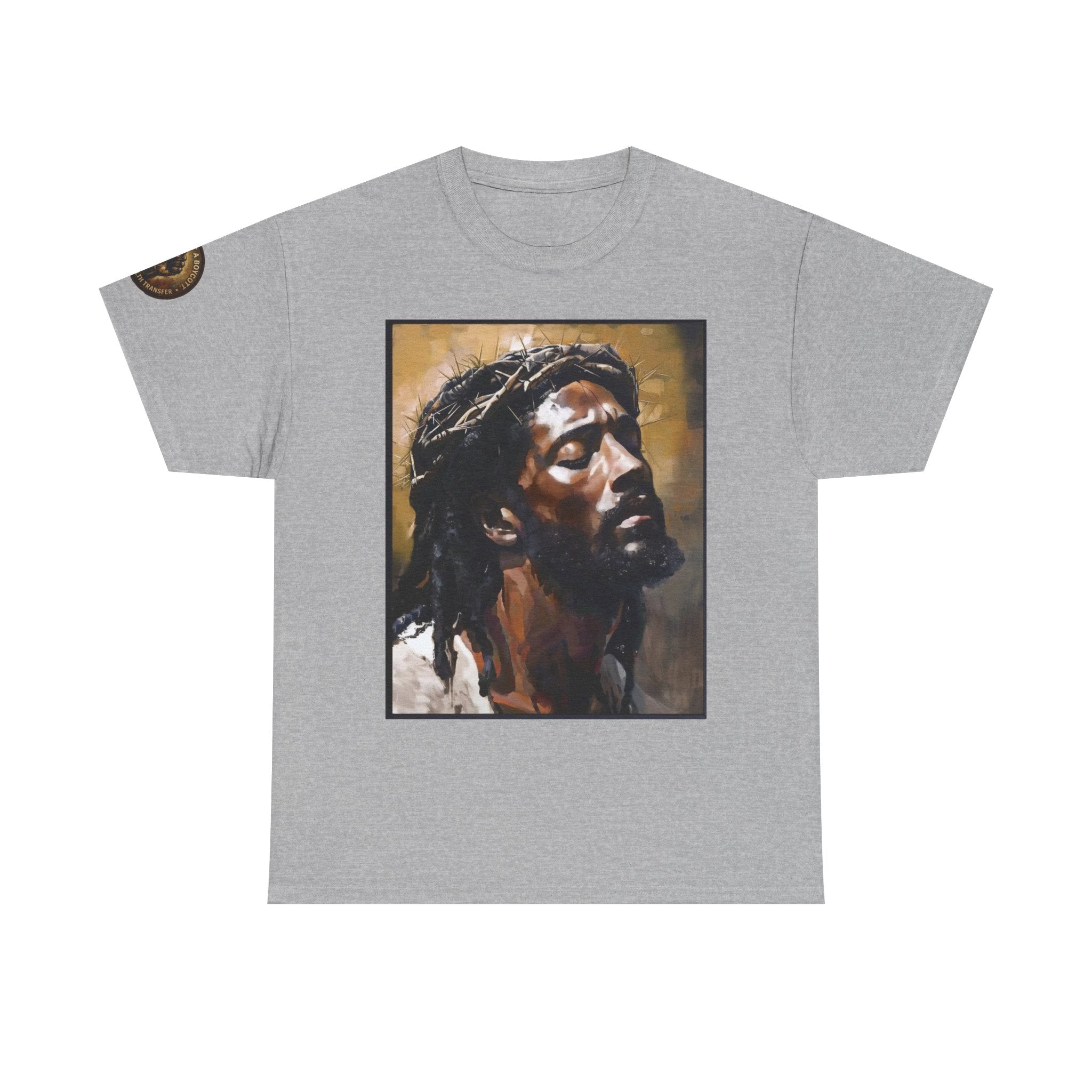 Jesus Portrait Tee with 'This Is Not A Boycott — This Is A Wealth Transfer' Back Emblem