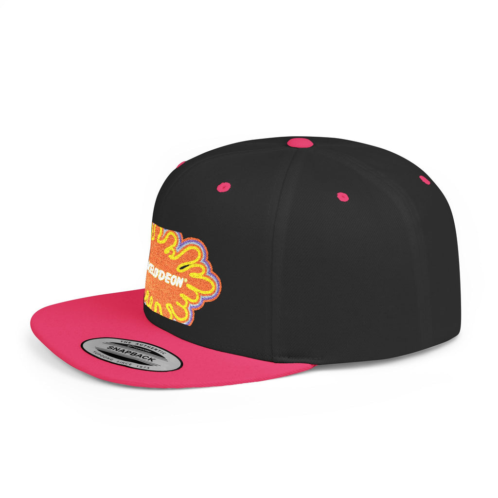 Nickelodeon Slime Logo Flat Bill Snapback Hat — Retro 90s Cartoon Cap