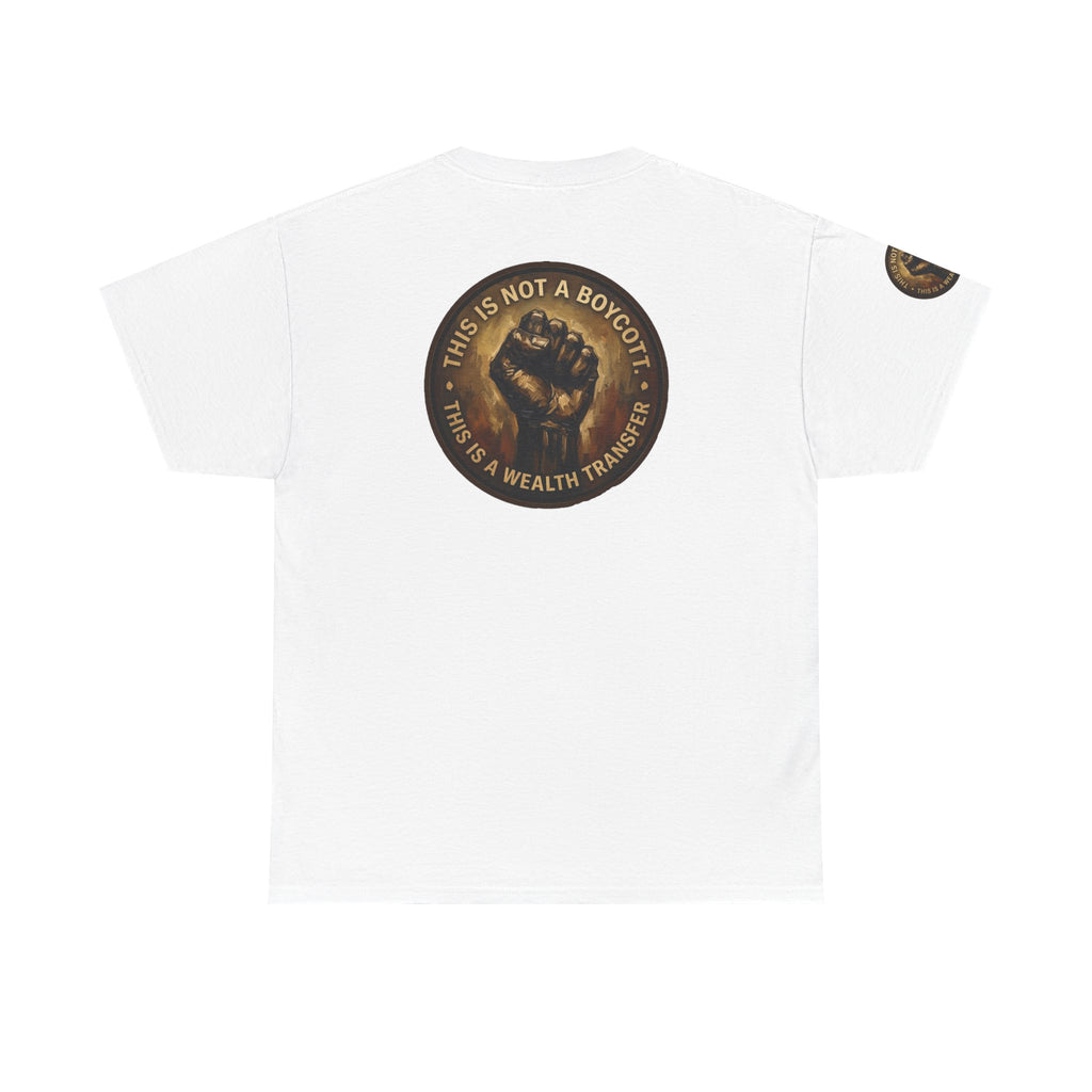 Jesus Portrait Tee with 'This Is Not A Boycott — This Is A Wealth Transfer' Back Emblem