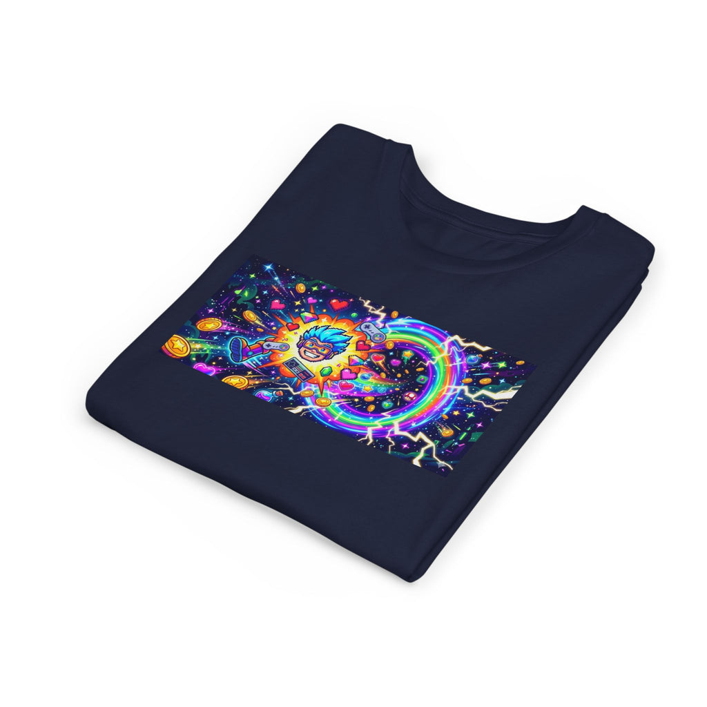 Kids Gaming Tee — Neon Rainbow Portal Gamer Shirt