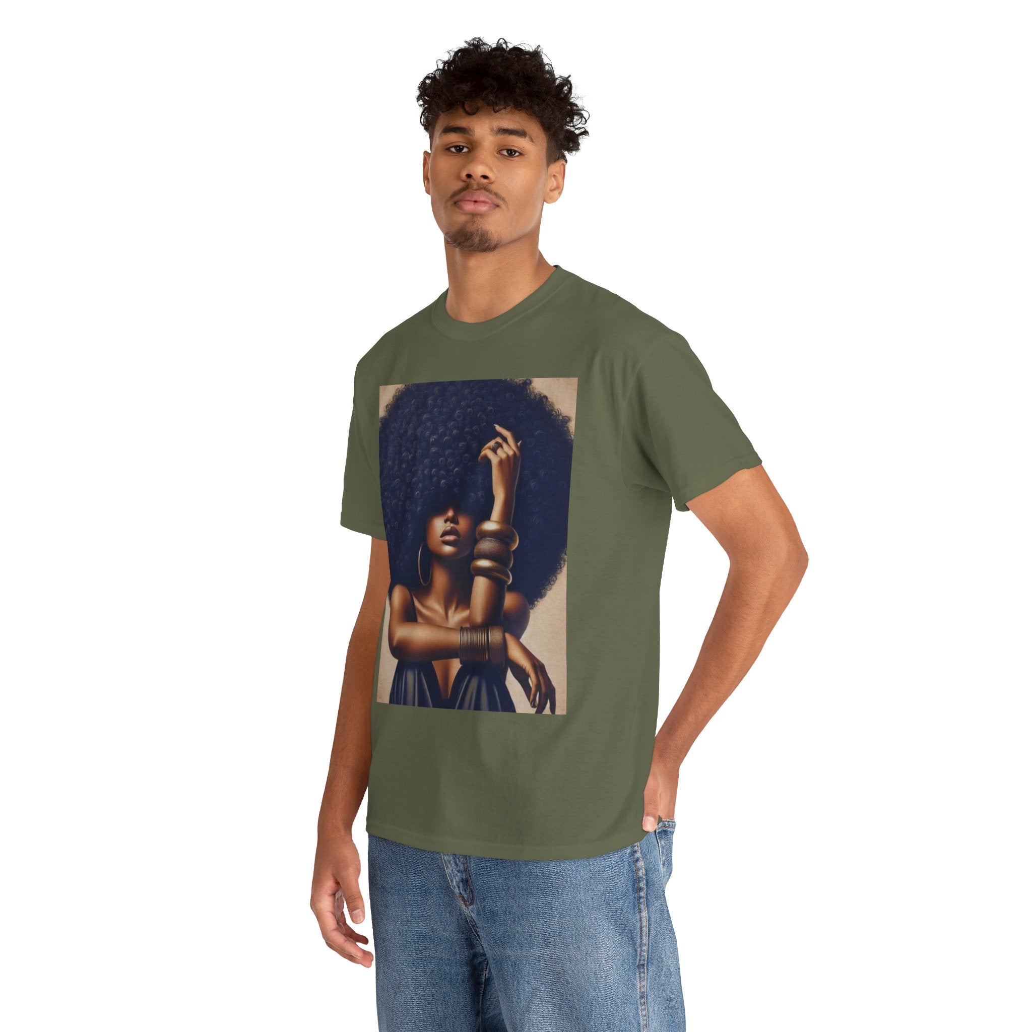 Afro Goddess Portrait Tee — Empowerment Graphic T-Shirt