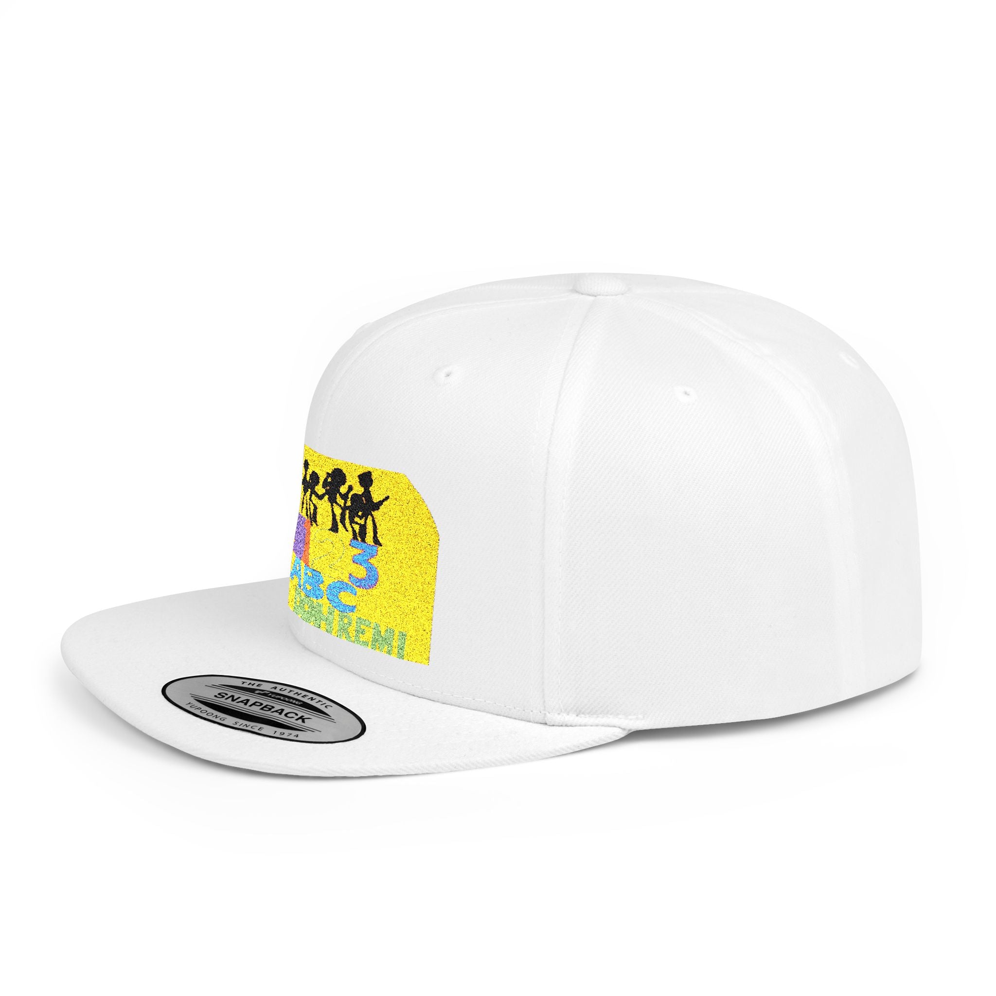 Flat Bill Snapback Hat — Retro Dance Crew Graphic Cap