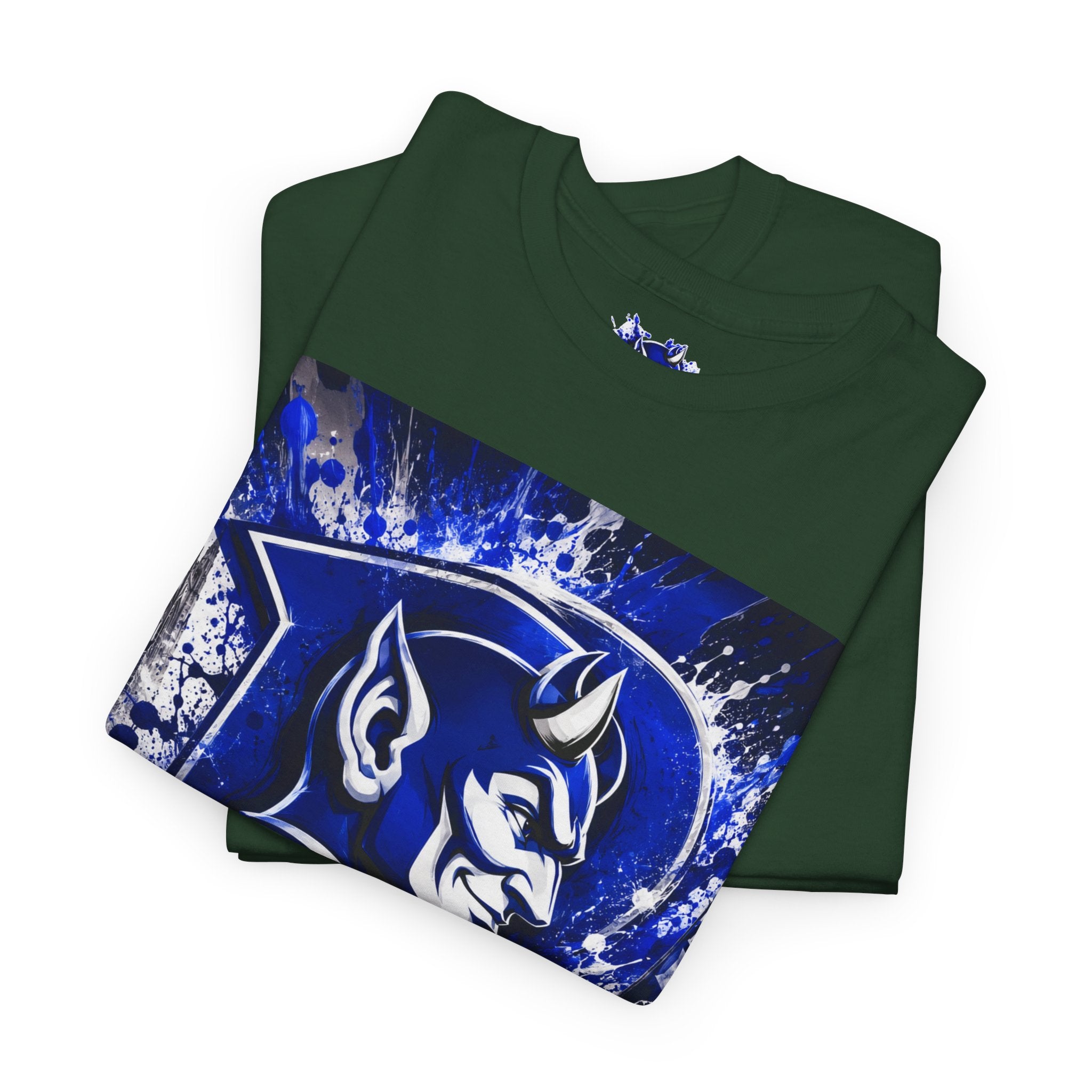 Duke Blue Devils Graphic Tee — Splatter Devil Logo T‑Shirt