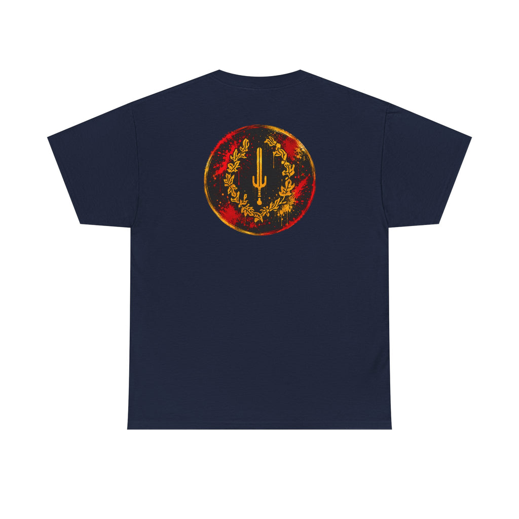 Laurel Trident Tee — Vintage Gold Emblem Graphic T-Shirt
