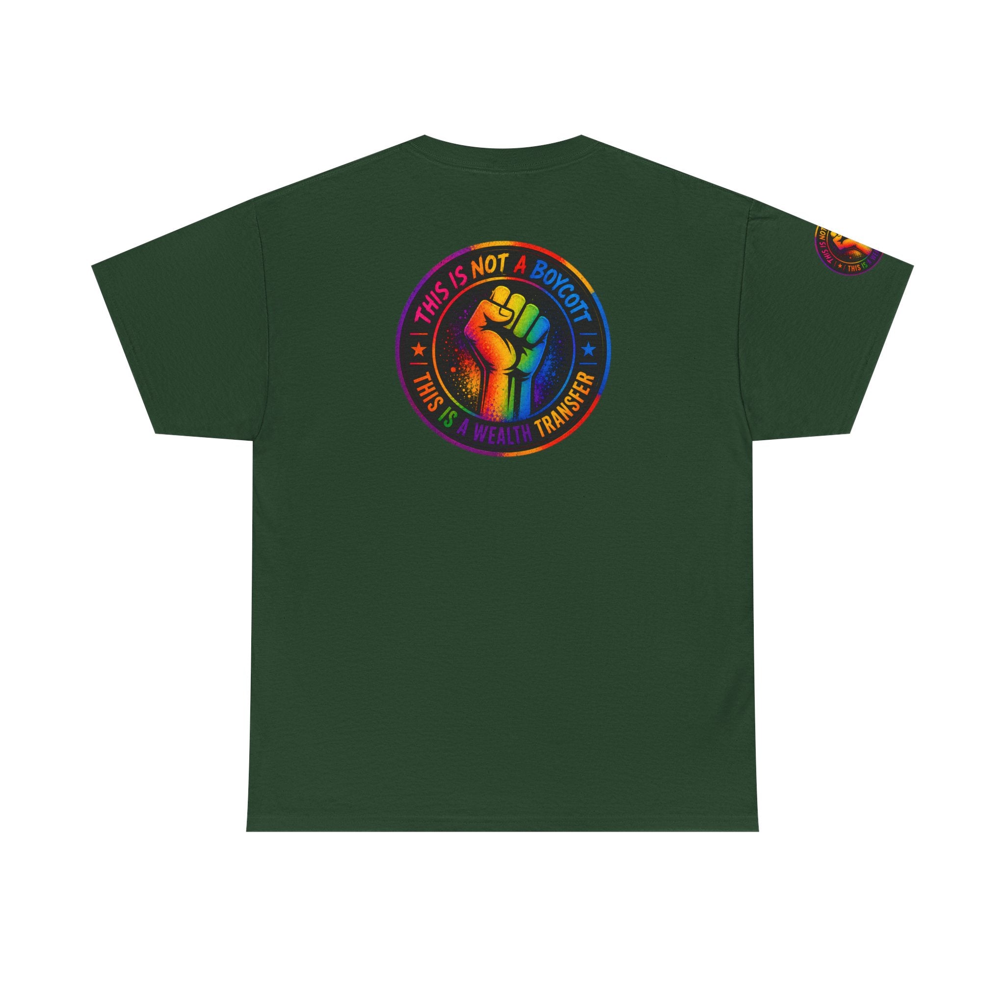 T-Shirt — Rainbow Empowerment Portrait Tee ("This Is Not A Boycott, This Is A Human Transaction")