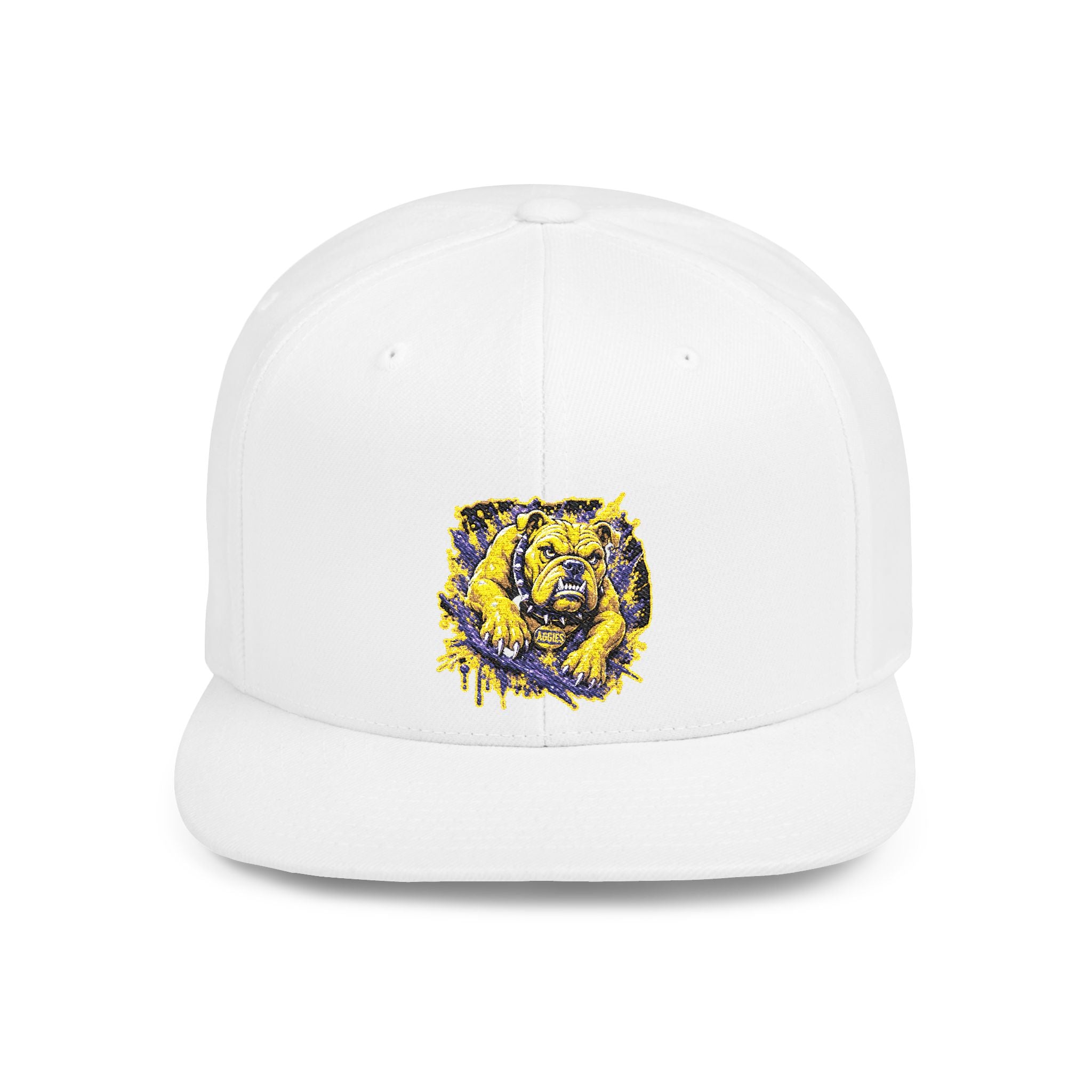 Lion Watercolor Snapback Hat — Yellow & Purple Lion Design
