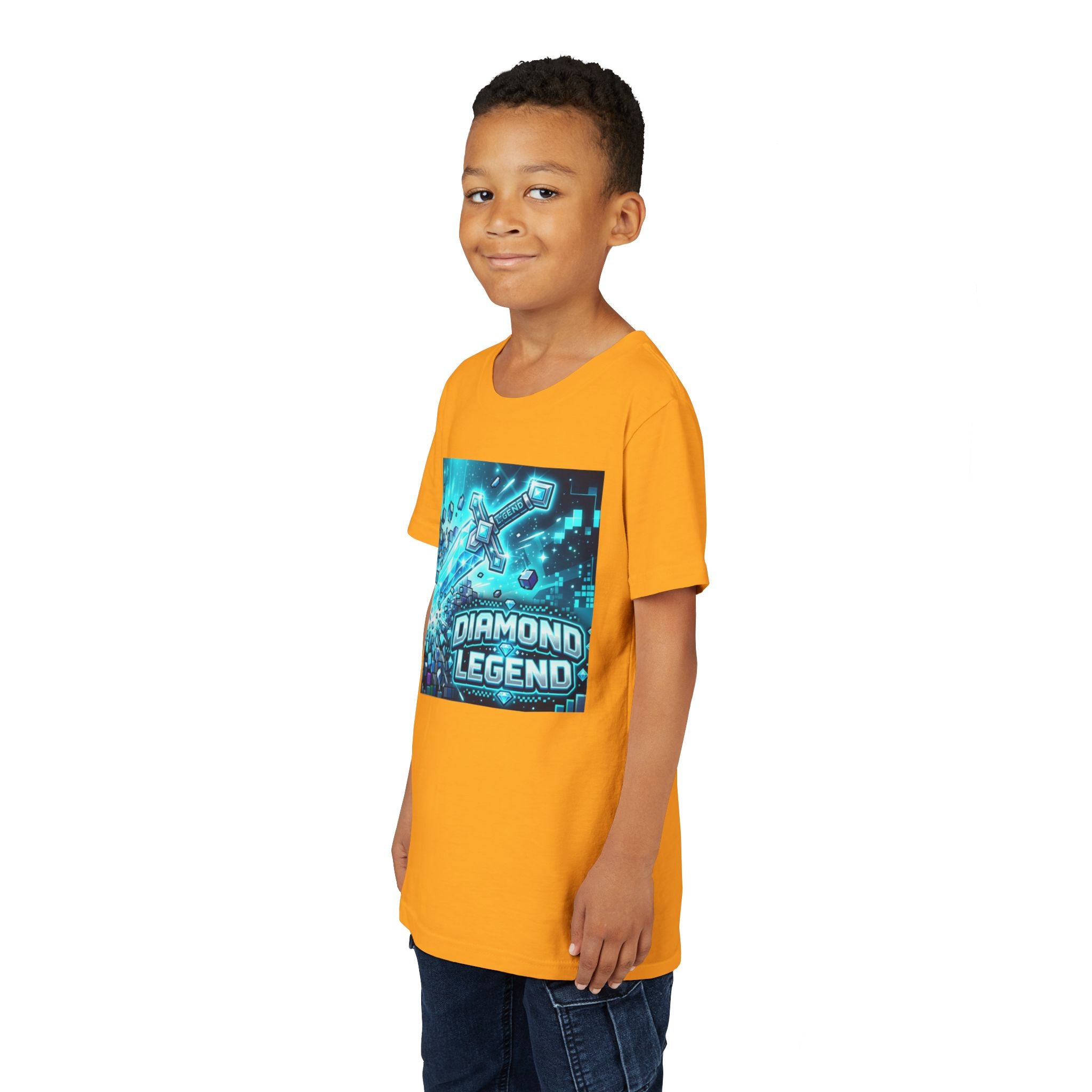 Youth Diamond Legend Tee — Pixel Minecraft-Style Gem Graphic Shirt