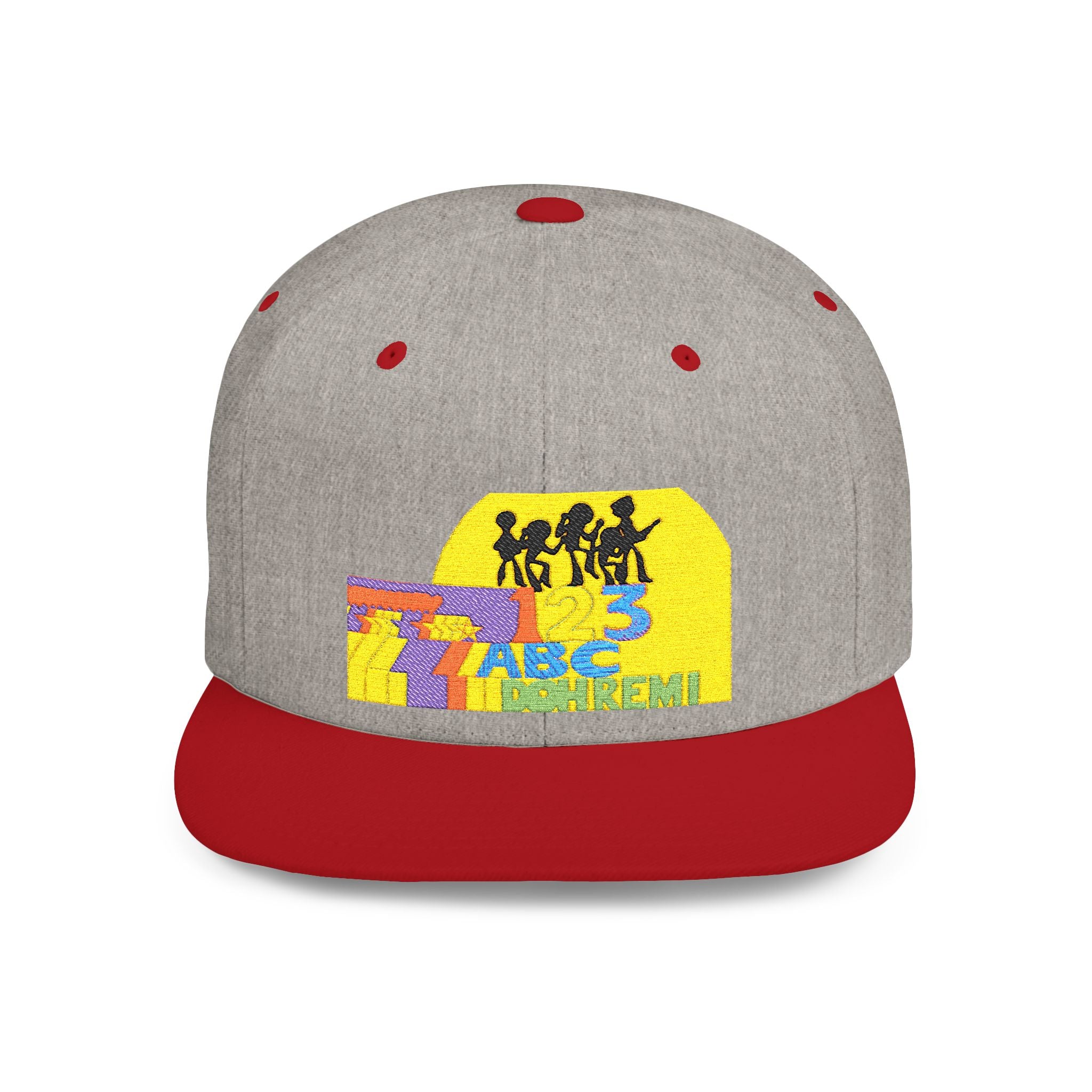 Flat Bill Snapback Hat — Retro Dance Crew Graphic Cap