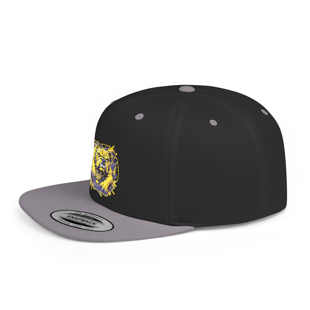 Lion Watercolor Snapback Hat — Yellow & Purple Lion Design
