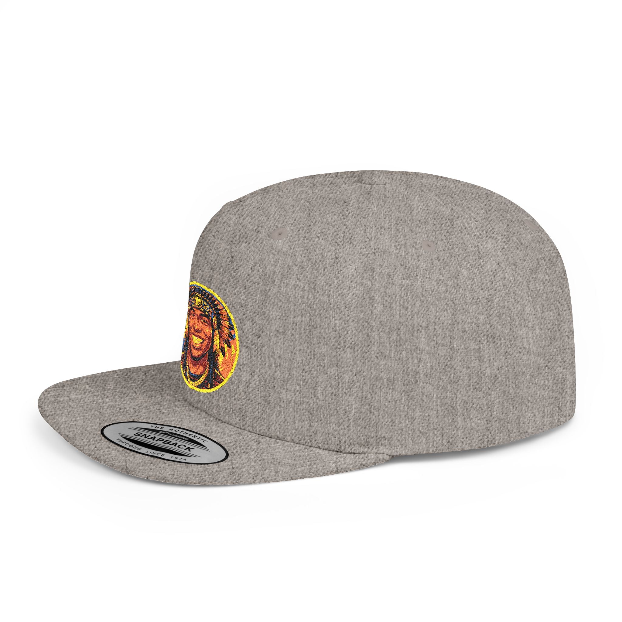 Snapback Hat — Vibrant Tribal Lion Patch Flat Bill Cap