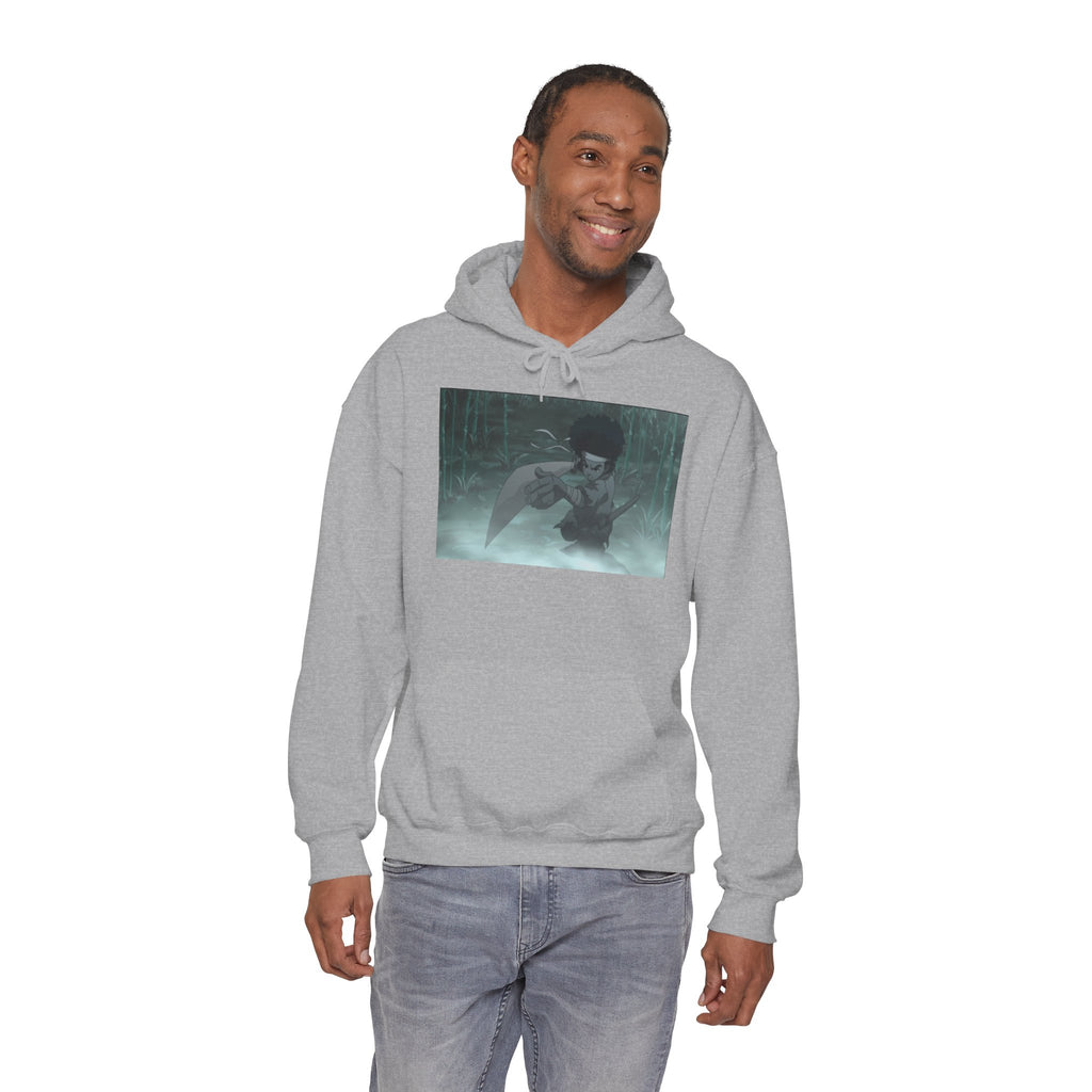Moody Forest Angel Hoodie — Ethereal Wings Graphic Sweatshirt