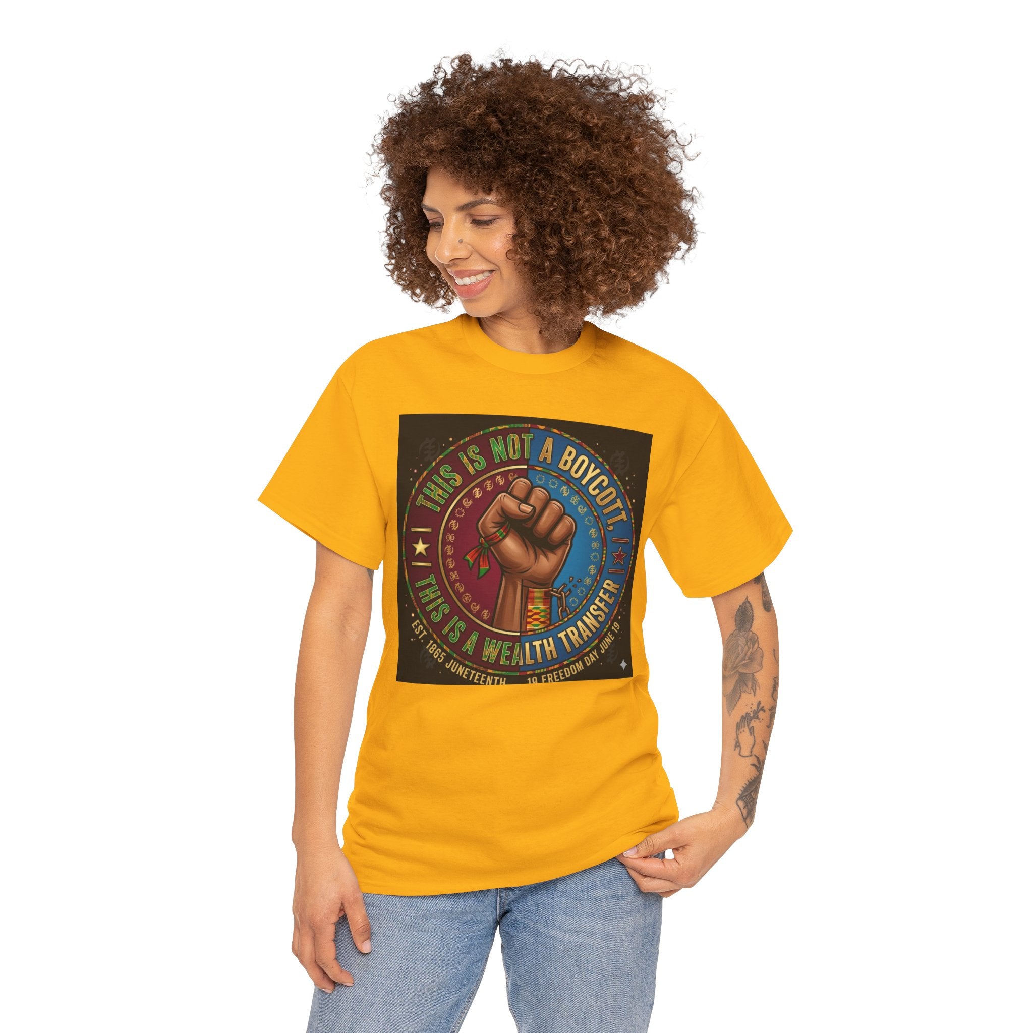 Political Activist Tee — "This Is Not a Boycott, This Is a Wealth Transfer" Fist Graphic Shirt
