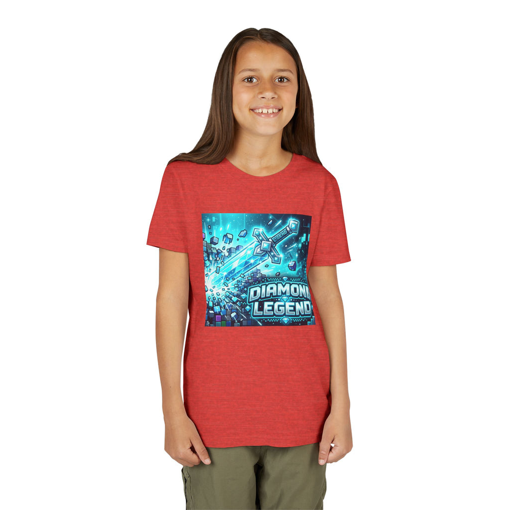 Youth Diamond Legend Tee — Pixel Minecraft-Style Gem Graphic Shirt