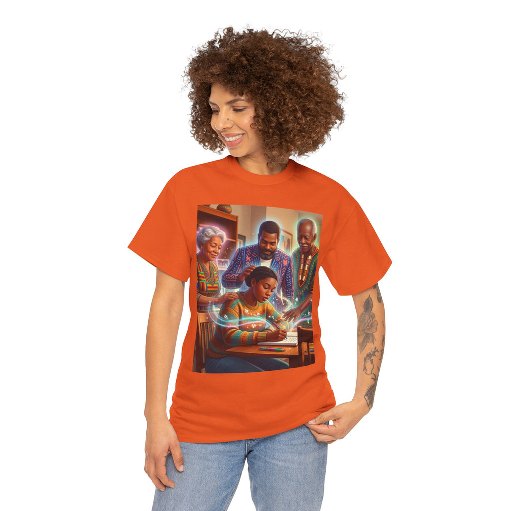 Black Family Study Night T-Shirt — Inspirational Afrofuturist Classroom Artwork