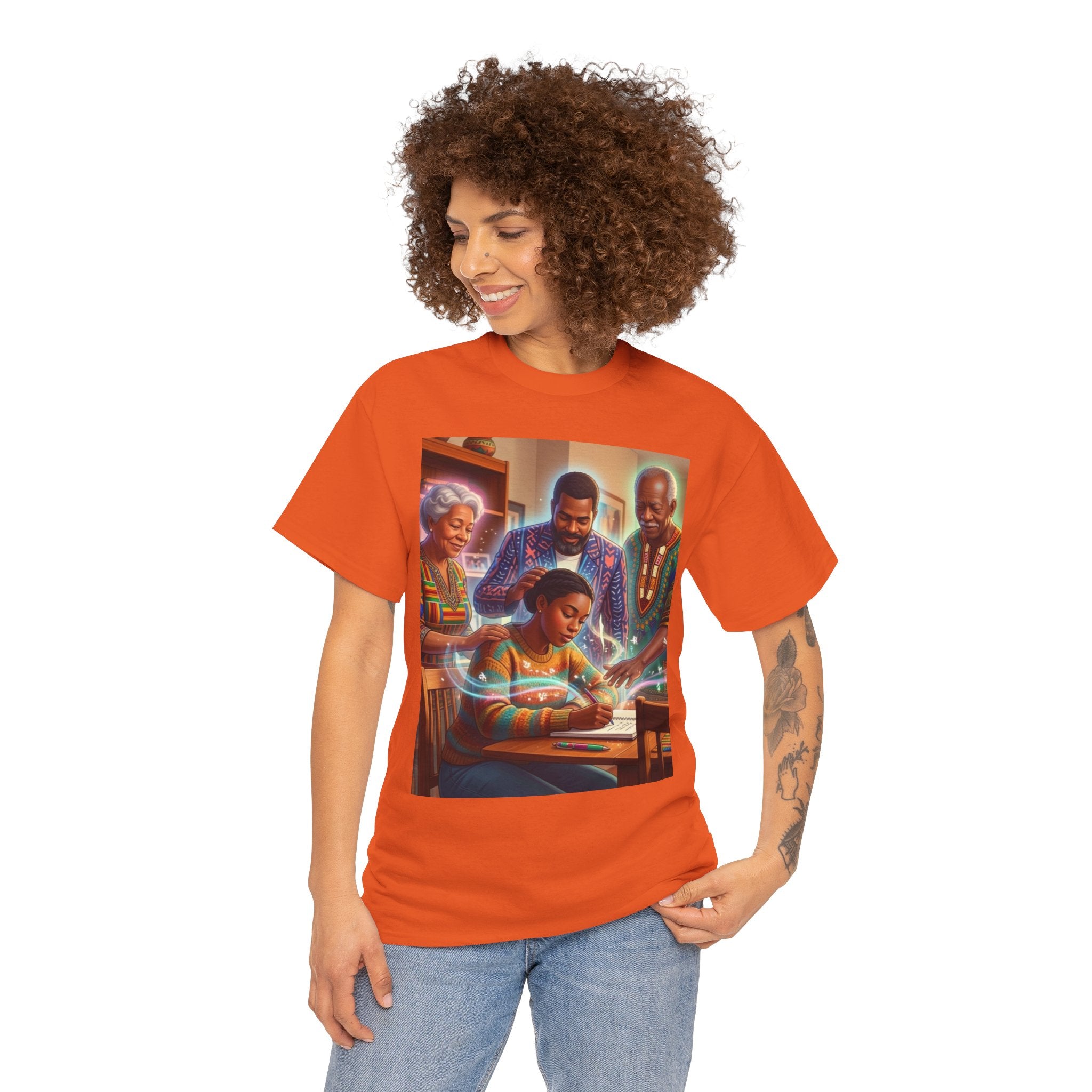Black Family Study Night T-Shirt — Inspirational Afrofuturist Classroom Artwork
