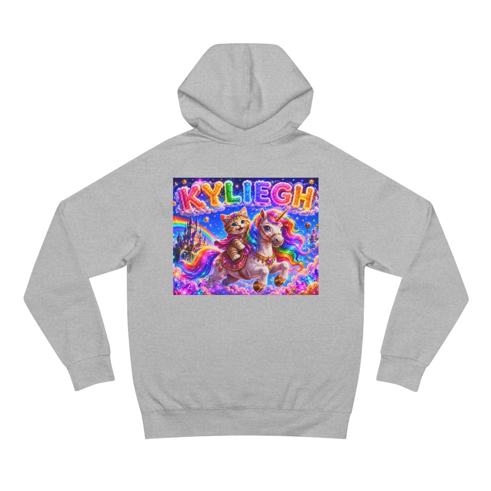 KYLIEGH Rainbow Pony Hoodie — Personalized Cute Unicorn Graphic Pullover