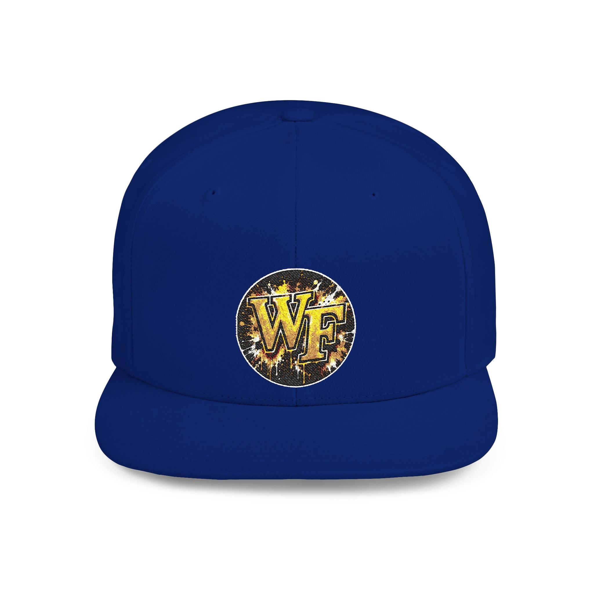 Snapback Hat — WF Gold Leopard Logo Flat Bill Cap