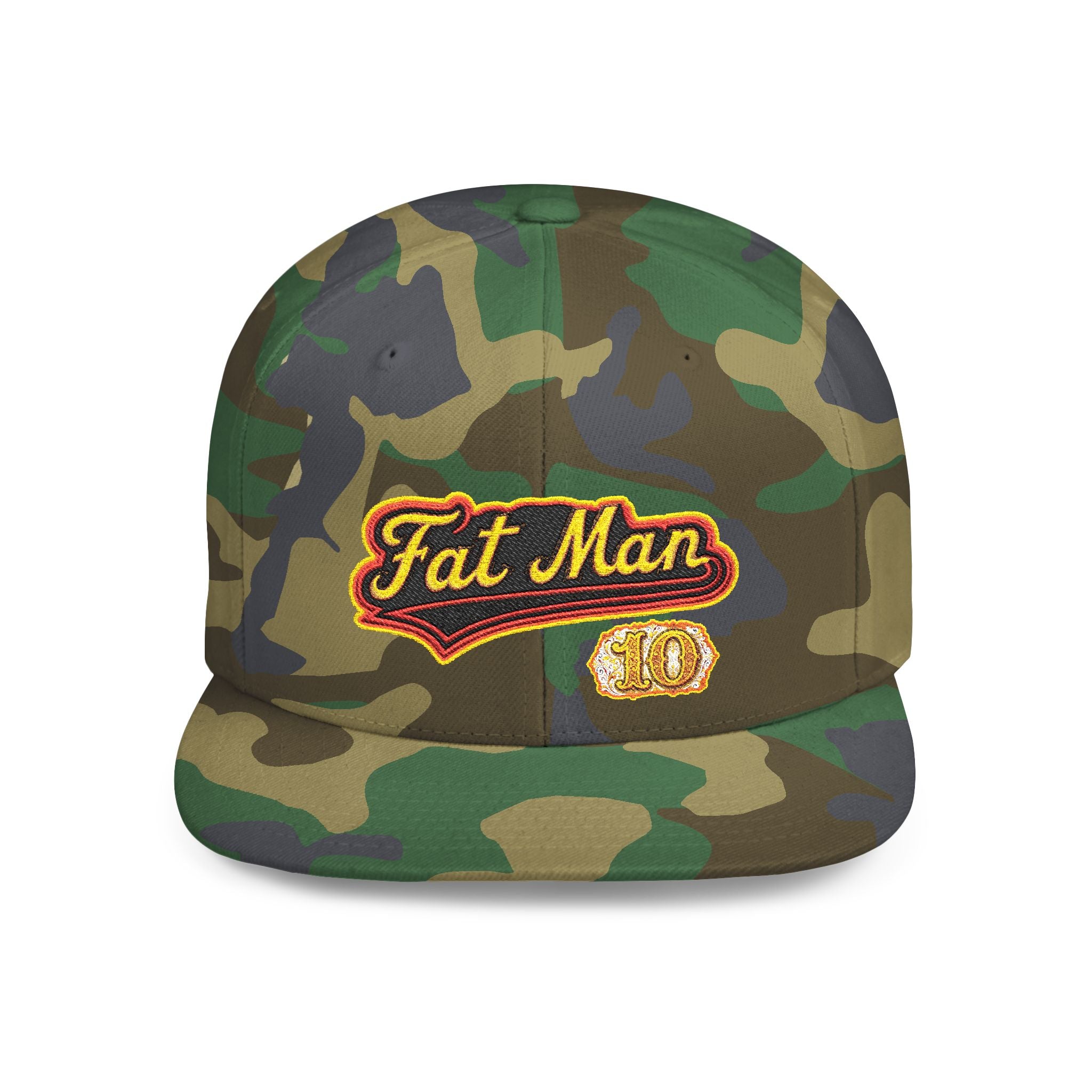 Snapback Hat — Embroidered “Fat Man” Vintage Script Cap