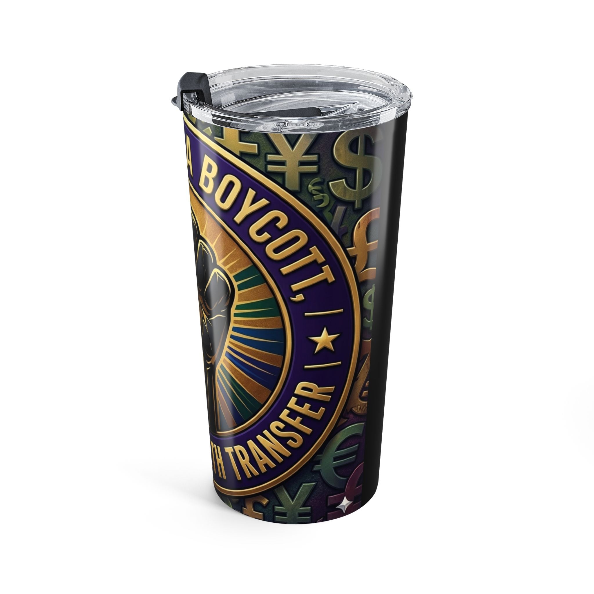20oz Tumbler — "This Is Not A Box" Black Power Fist Insulated Travel Cup