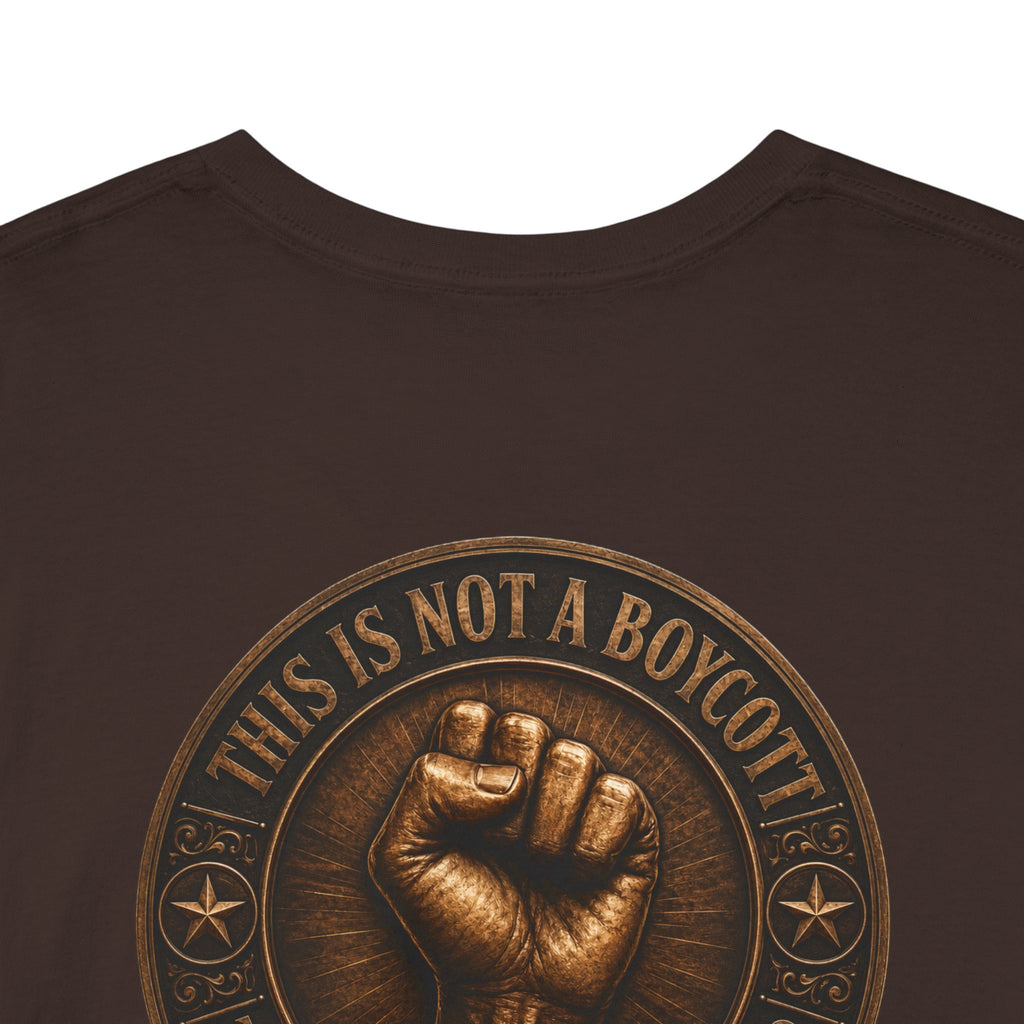 Graphic Tee — 'This Is Not A Boycott' Fist Emblem with Vintage Group Portrait