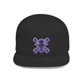 Purple Glitter Skull Snapback Hat - Flat Bill Adjustable Cap