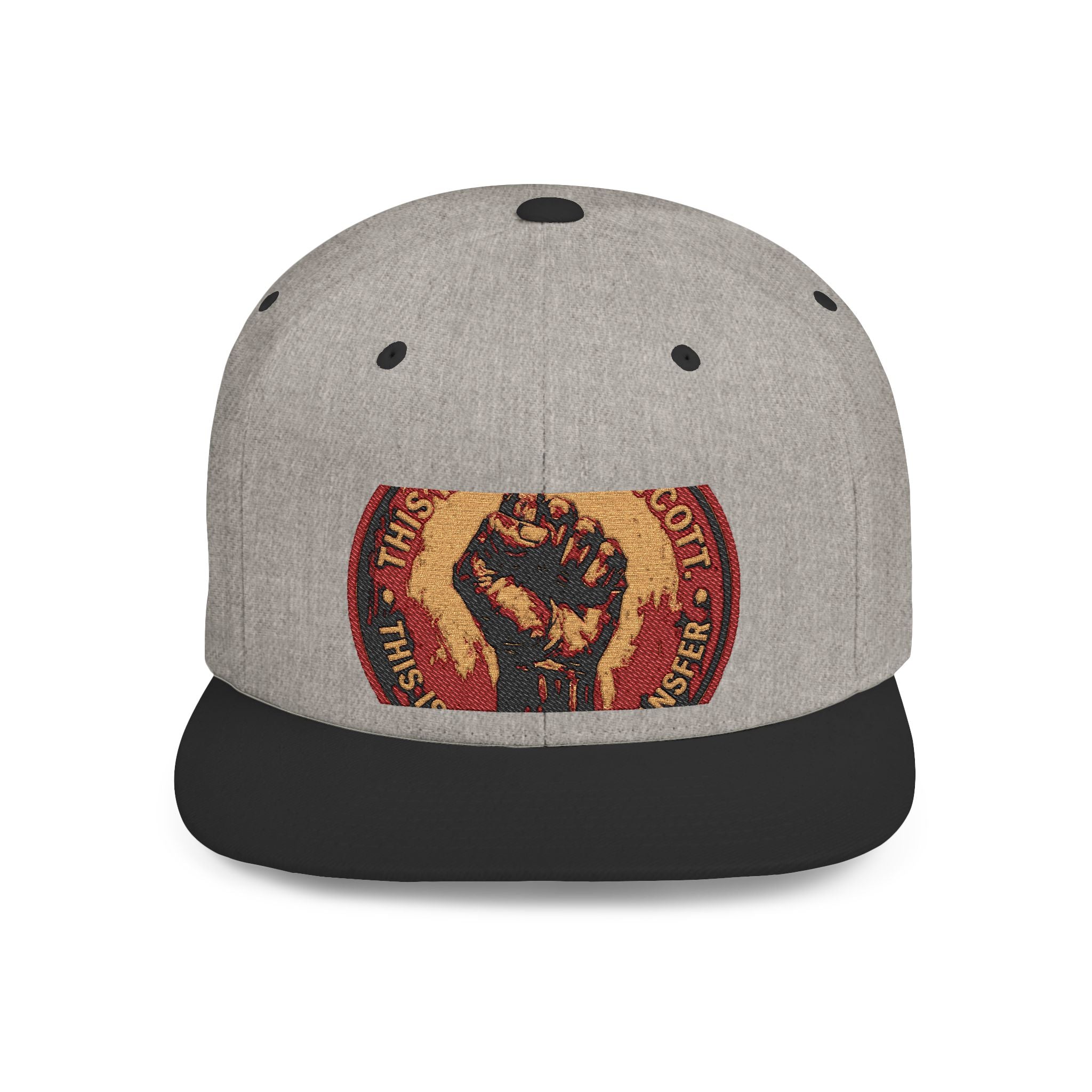 Raised Fist Snapback Hat – Vintage Protest Emblem Flat Bill Cap