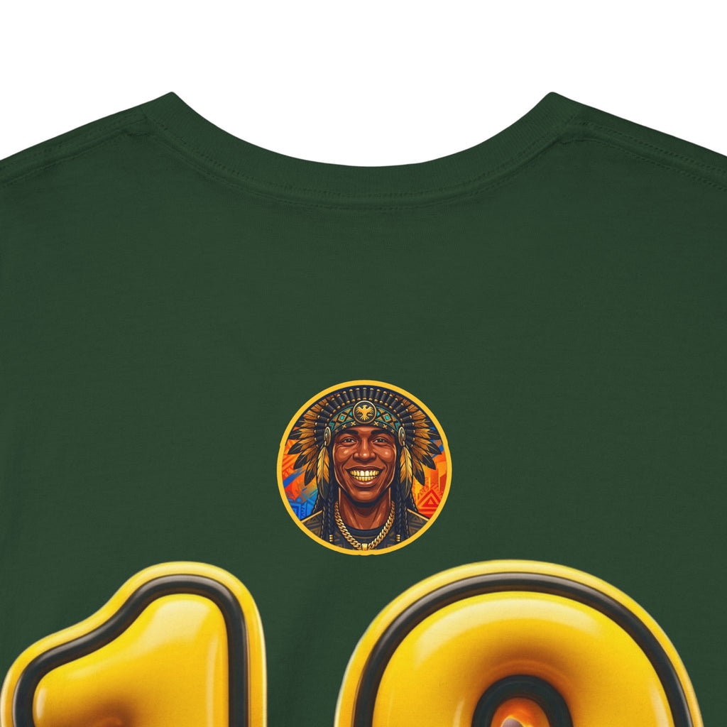 Melanated 19 Graphic Tee — Retro Script Logo & Gold Number Baseball Shirt