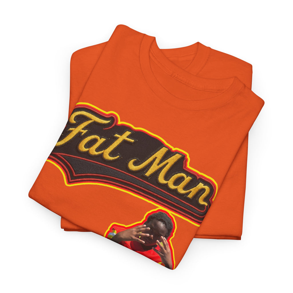 Fat Man Graphic Tee — Retro Boxing Design with '10' Back Patch