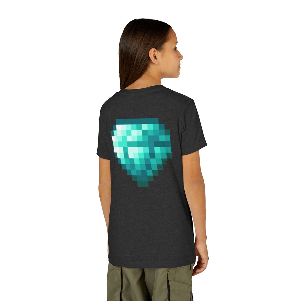 Youth Diamond Legend Tee — Pixel Minecraft-Style Gem Graphic Shirt