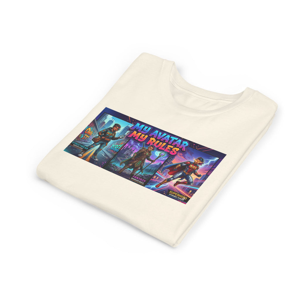 Youth Tee — “MY AVATAR MY RULES” Customizable Character Graphic