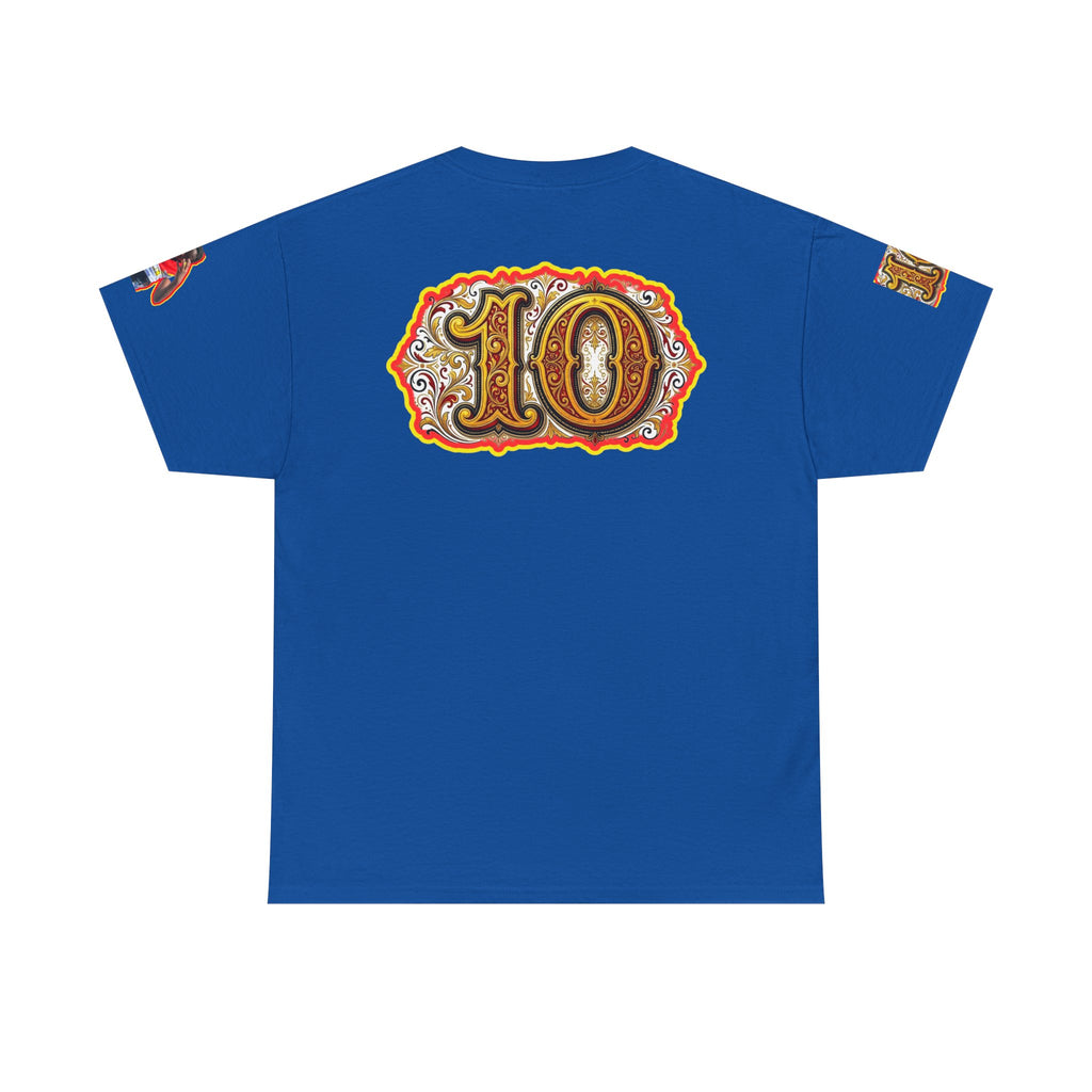 Fat Man Graphic Tee — Retro Boxing Design with '10' Back Patch