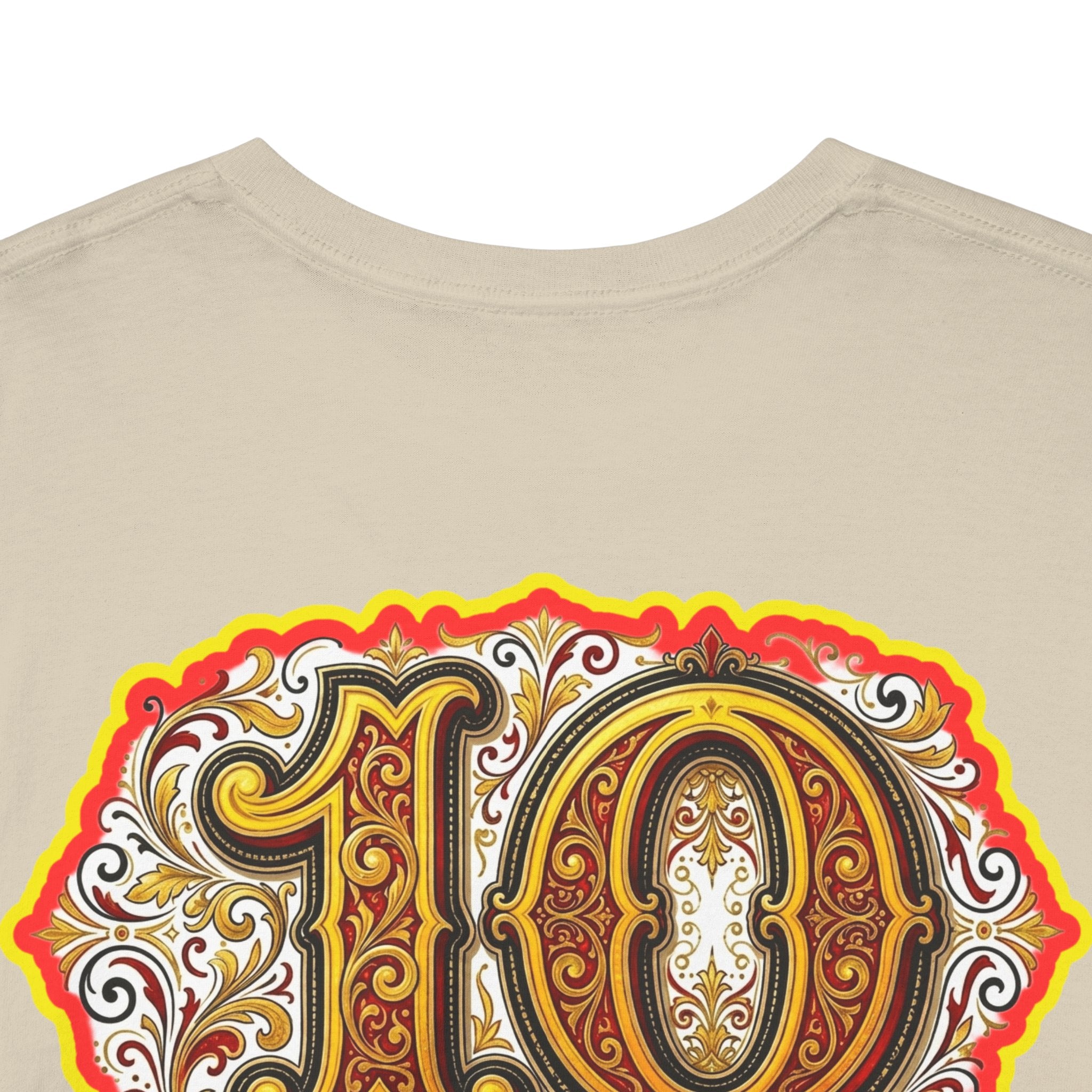 Fat Man Graphic Tee — Retro Boxing Design with '10' Back Patch