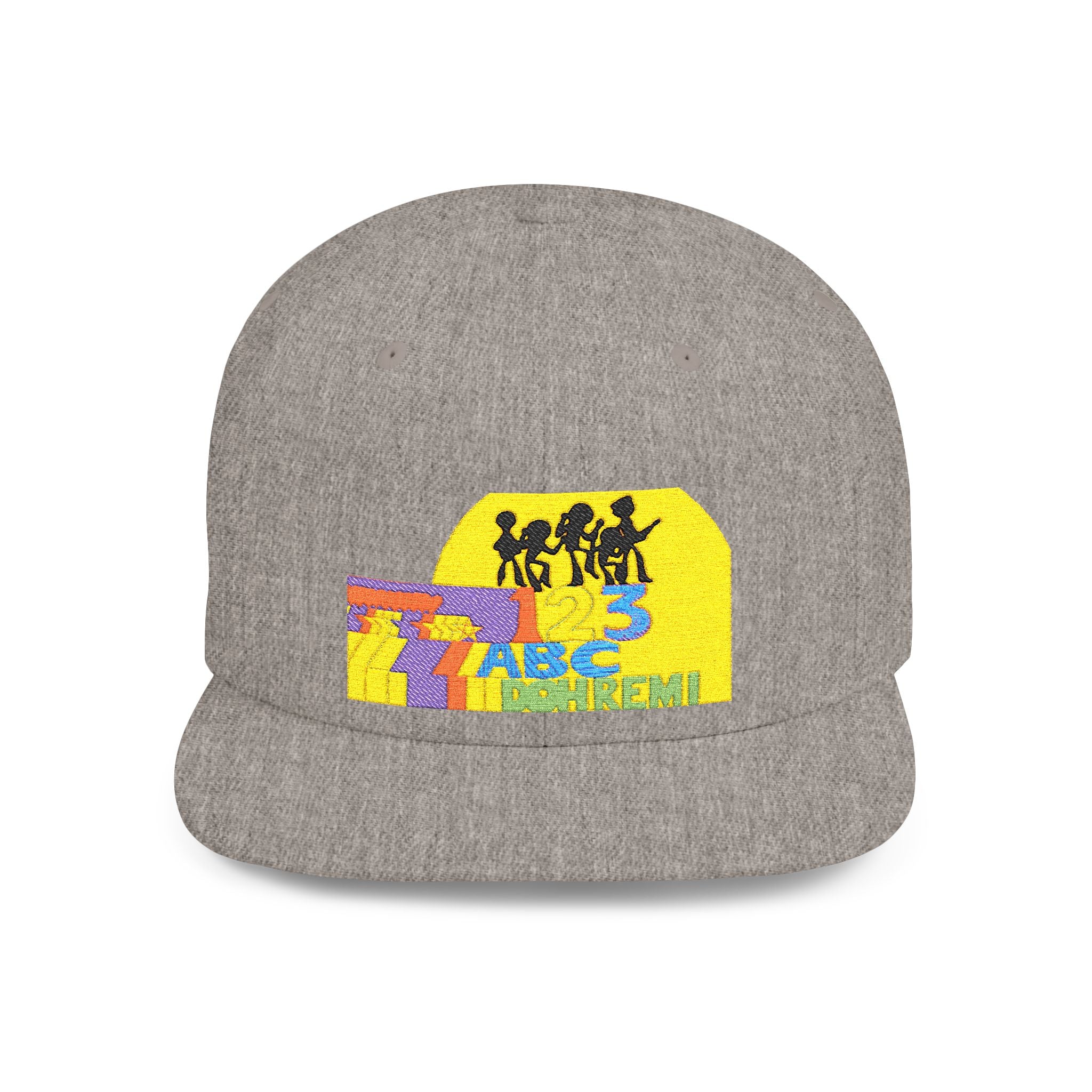 Flat Bill Snapback Hat — Retro Dance Crew Graphic Cap