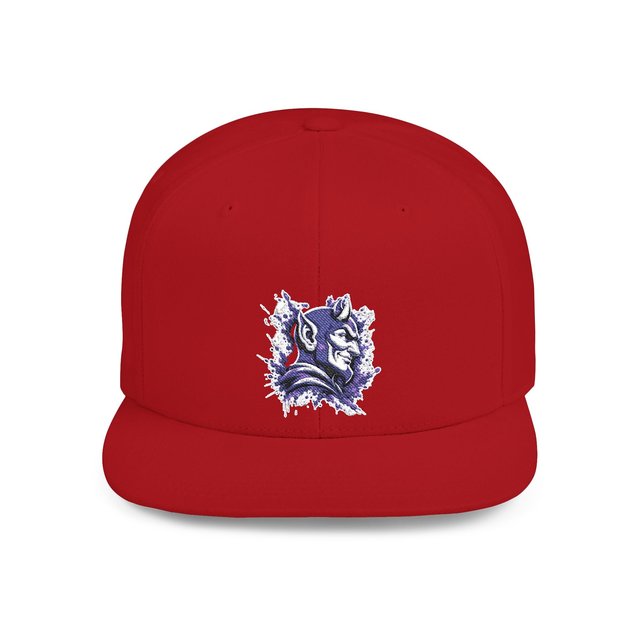 Snapback Hat — Abstract Purple Splash Crown Embroidered Flat Bill