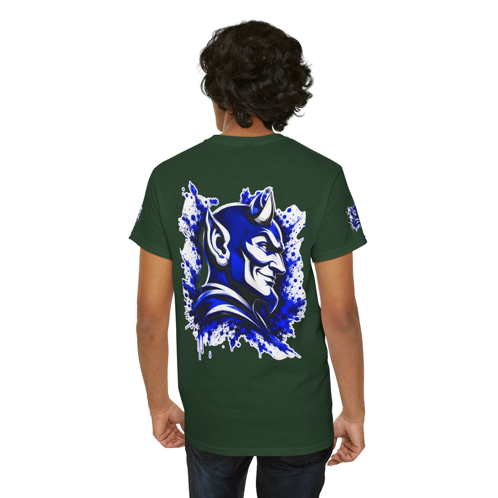 Duke Blue Devils Graphic Tee — Splatter Devil Logo T‑Shirt