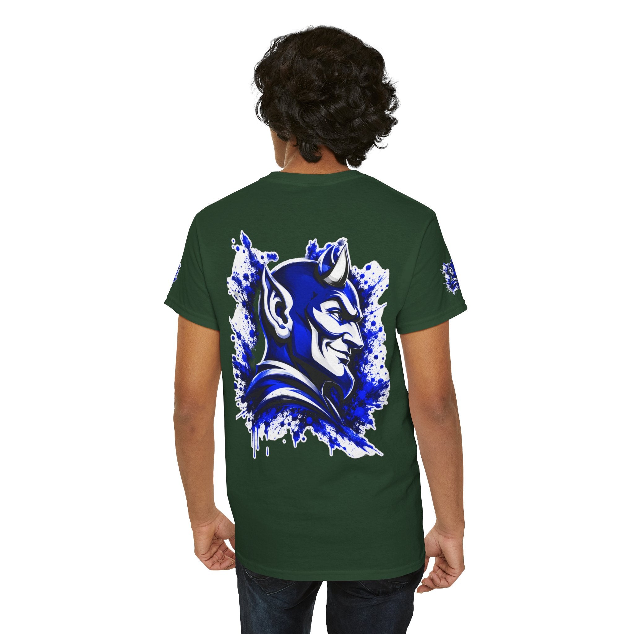 Duke Blue Devils Graphic Tee — Splatter Devil Logo T‑Shirt