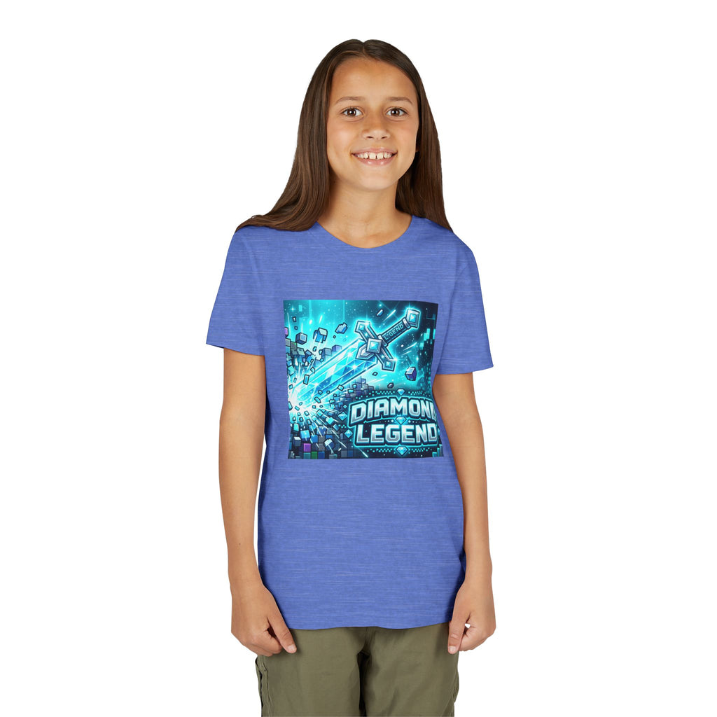 Youth Diamond Legend Tee — Pixel Minecraft-Style Gem Graphic Shirt