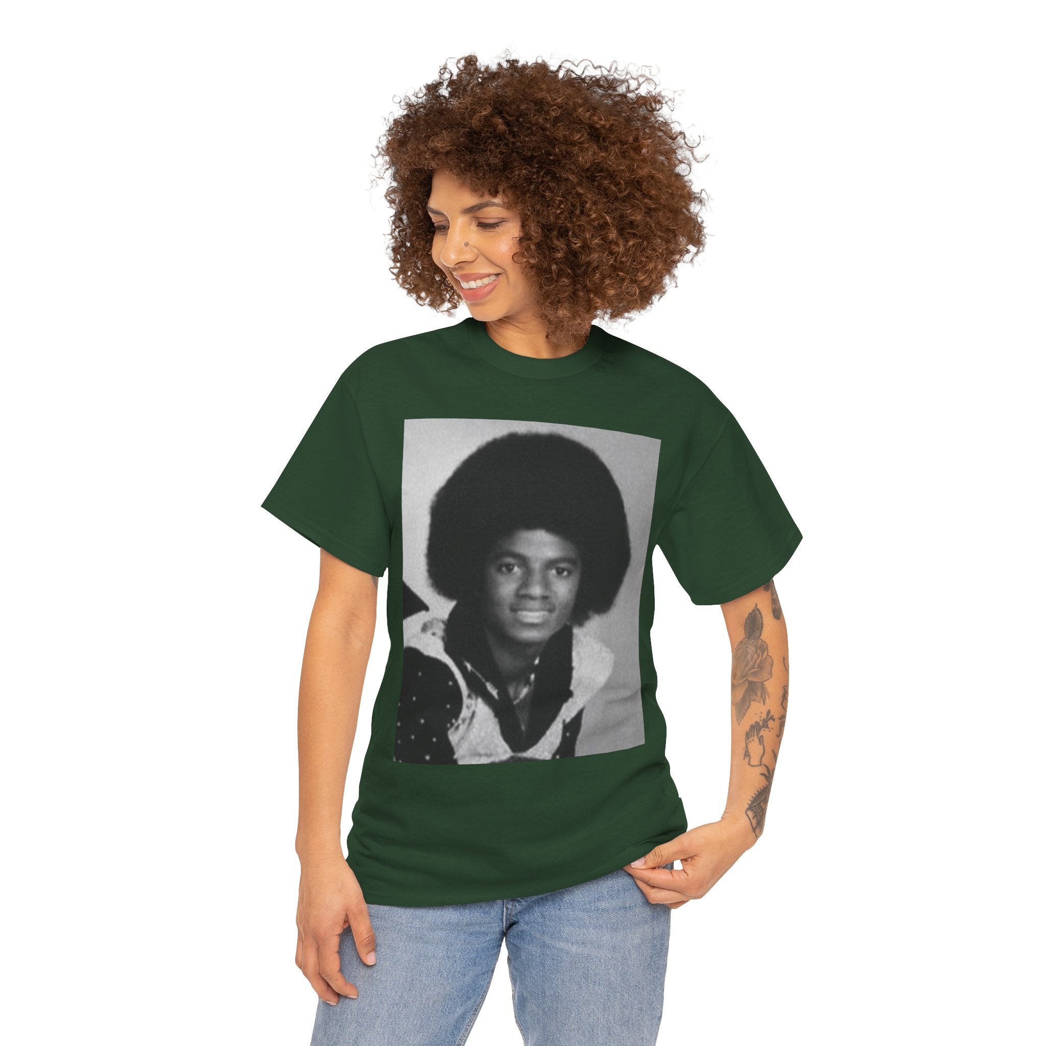 Graphic Tee — Retro Portrait Front with Black Power Fist Back