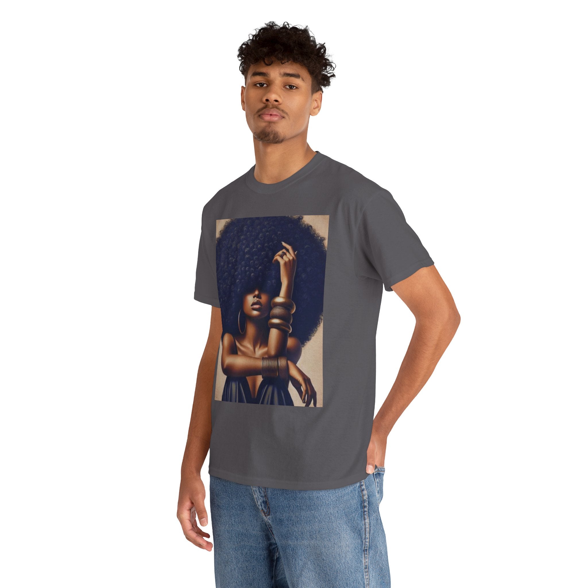 Afro Goddess Portrait Tee — Empowerment Graphic T-Shirt