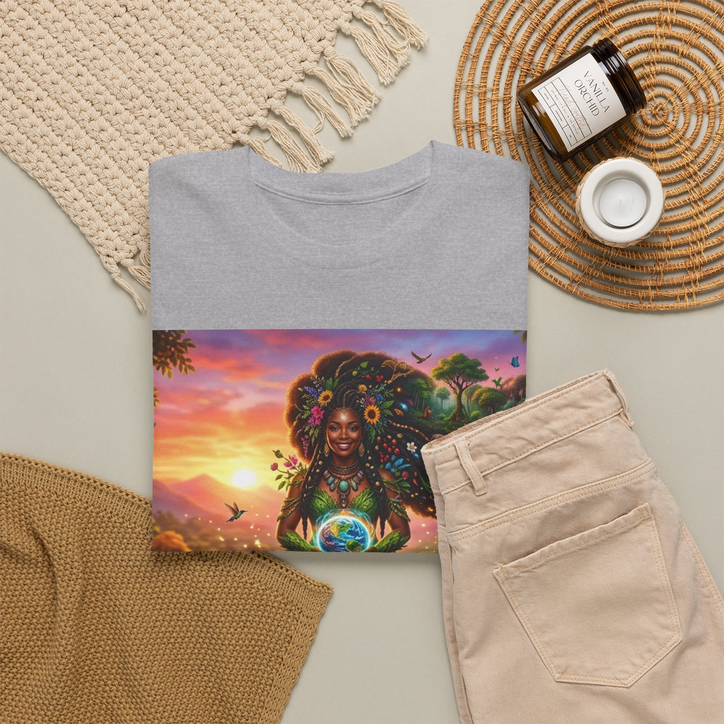 Earth Goddess T-Shirt — Vibrant Floral Nature Mother Graphic Tee