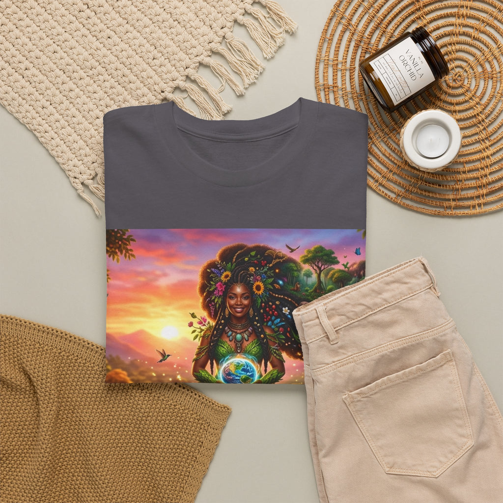 Earth Goddess T-Shirt — Vibrant Floral Nature Mother Graphic Tee