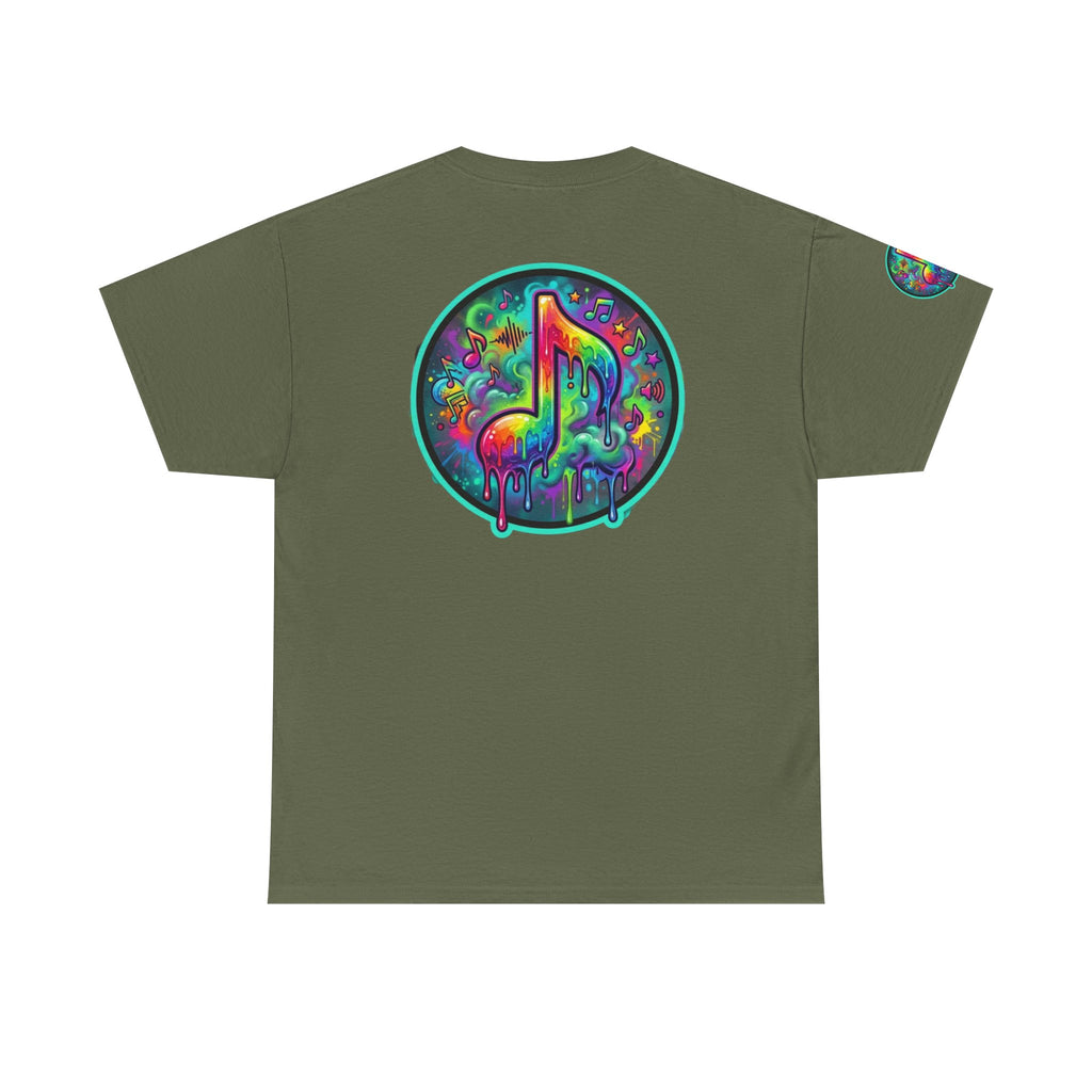 Music Vibes Tee — “They Want Our Rhythm But They Don’t Want Our Blues” Psychedelic Drip Note T-Shirt