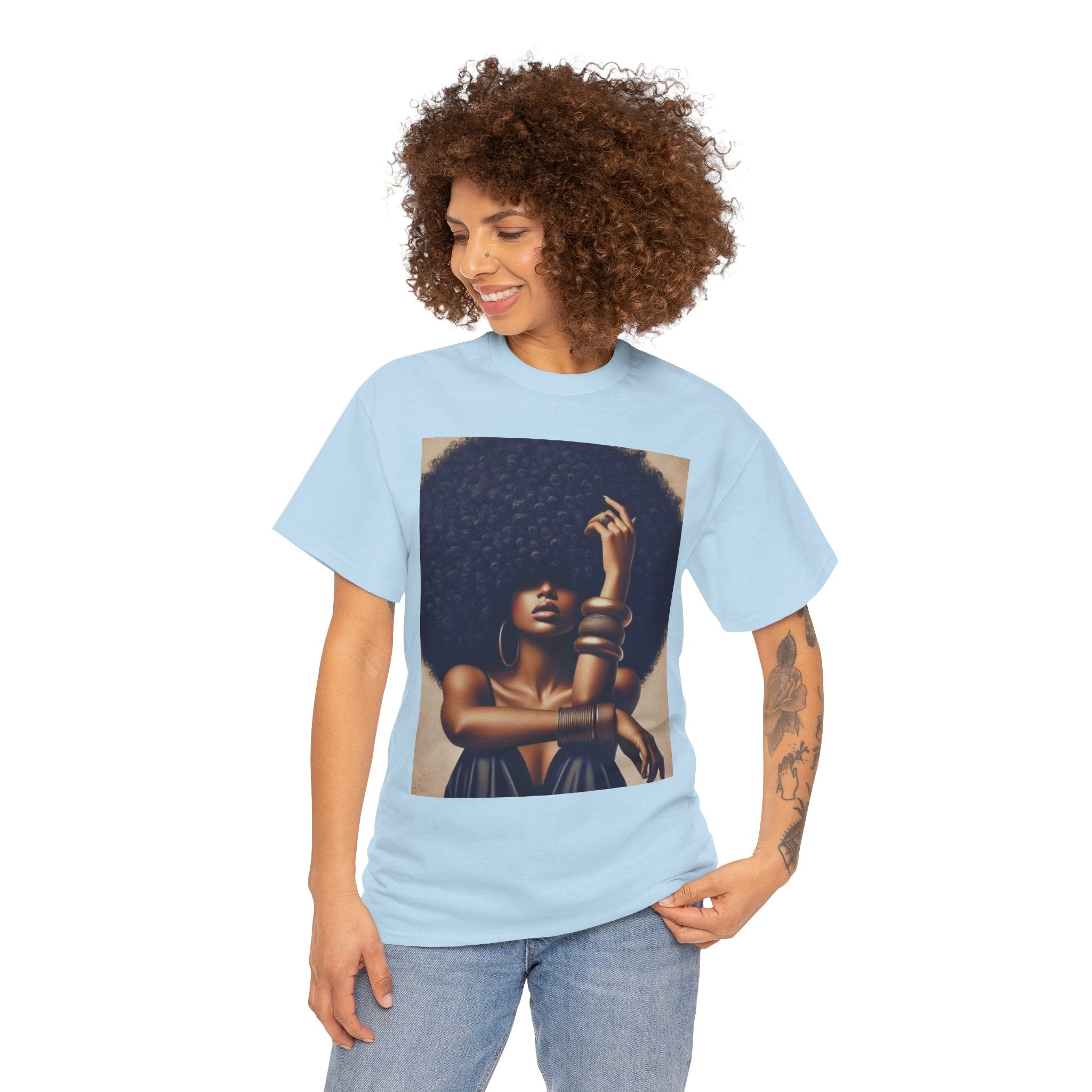 Afro Goddess Portrait Tee — Empowerment Graphic T-Shirt