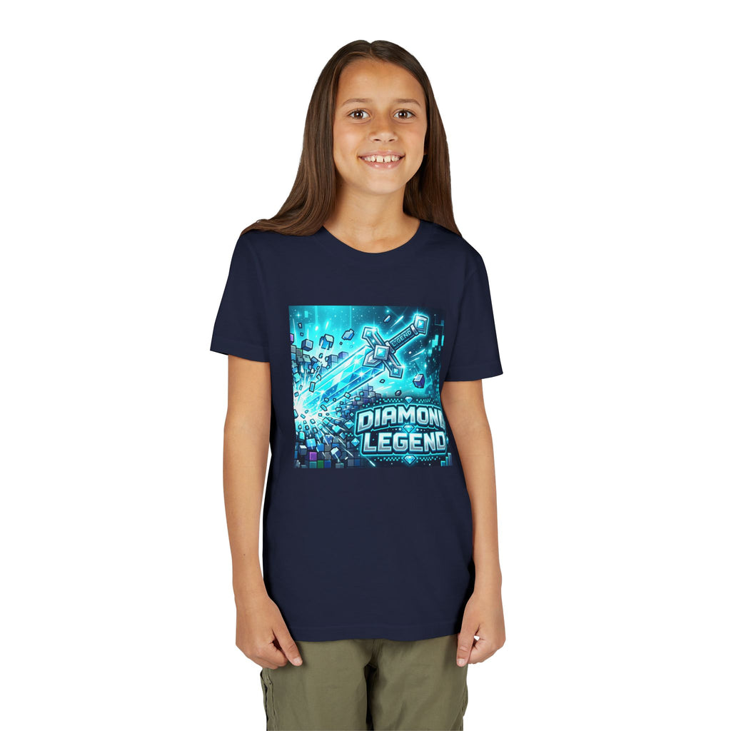 Youth Diamond Legend Tee — Pixel Minecraft-Style Gem Graphic Shirt