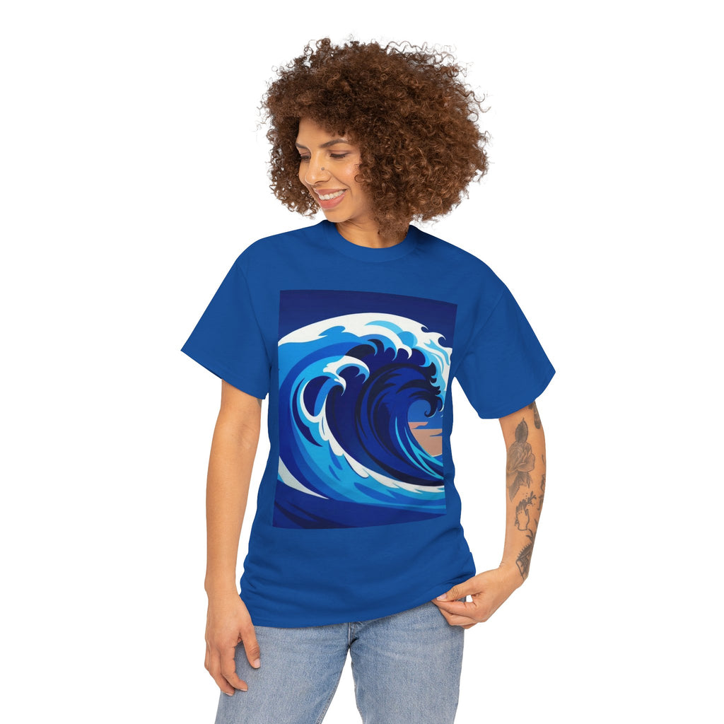 T-Shirt — Coastal Wave Graphic Tee (Ocean Sunset Wave Art)
